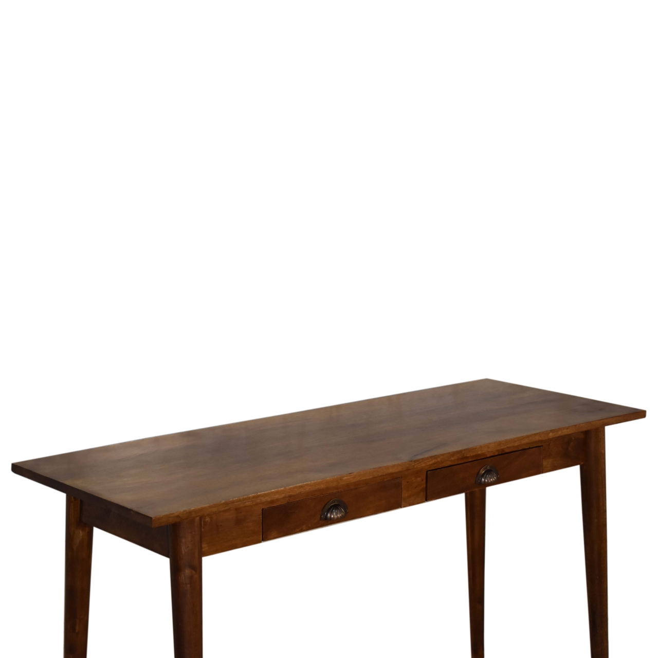 Solid Mango Wood Chestnut Finished 2 Drawer Writing Desk - Image 5