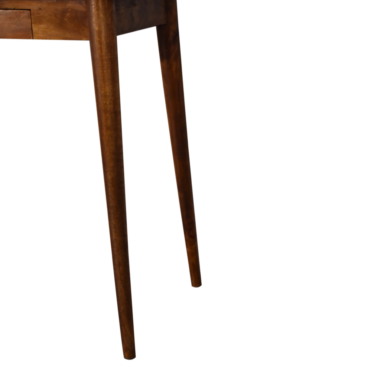 Solid Mango Wood Chestnut Finished 2 Drawer Writing Desk - Image 7