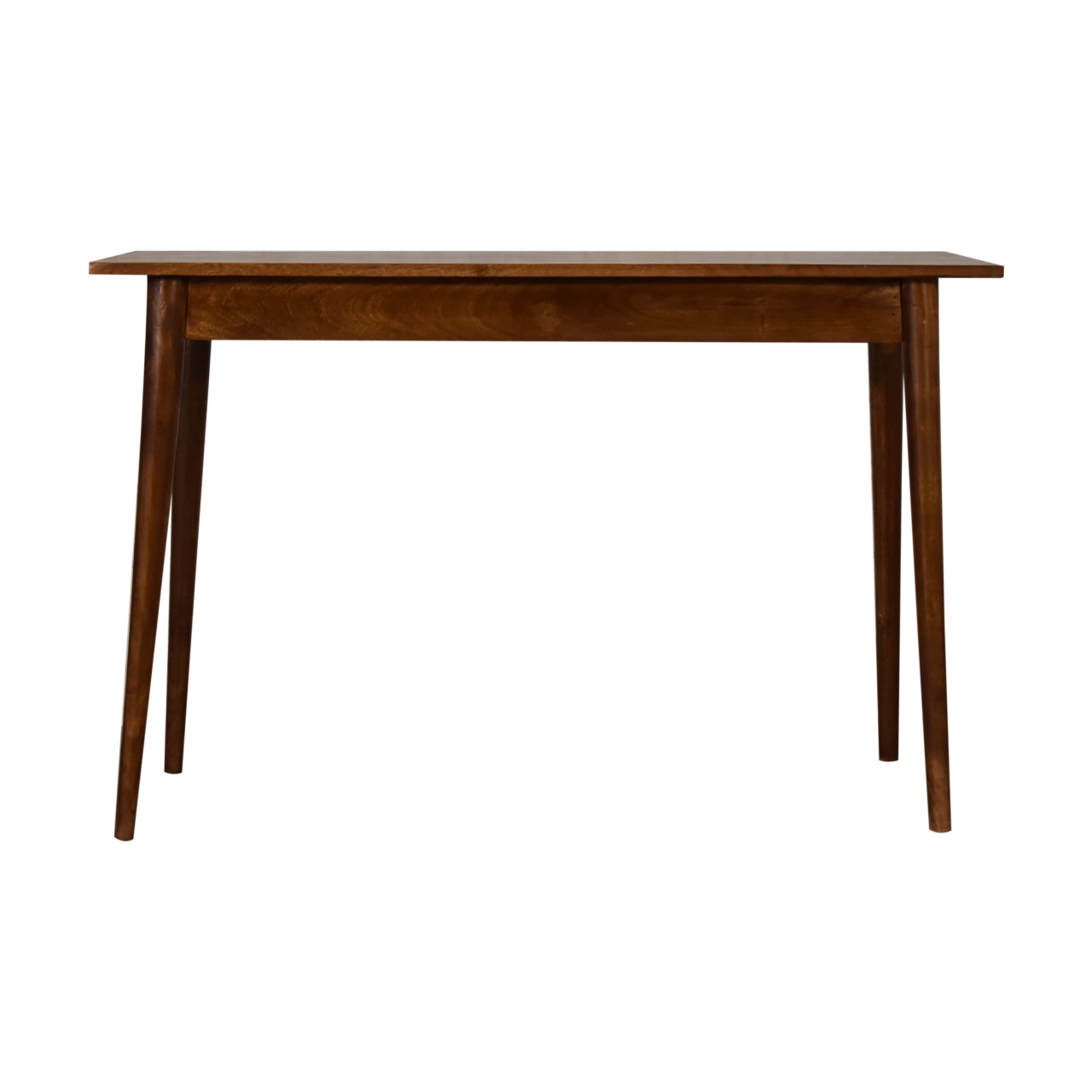 Solid Mango Wood Chestnut Finished 2 Drawer Writing Desk - Image 9