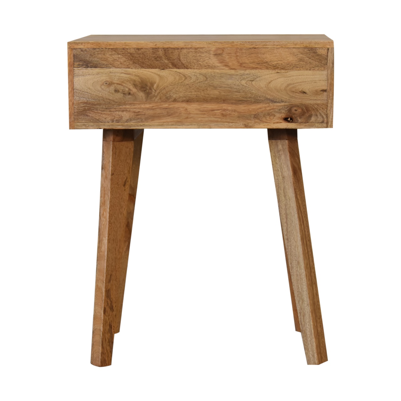 Solid Mango Wood Oak Finished Bone Inlay Tapered Bedside - Image 10