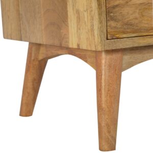 Solid Mango Wood Oak Finished 5 Drawer Tower Chest Cabinet - Image 8