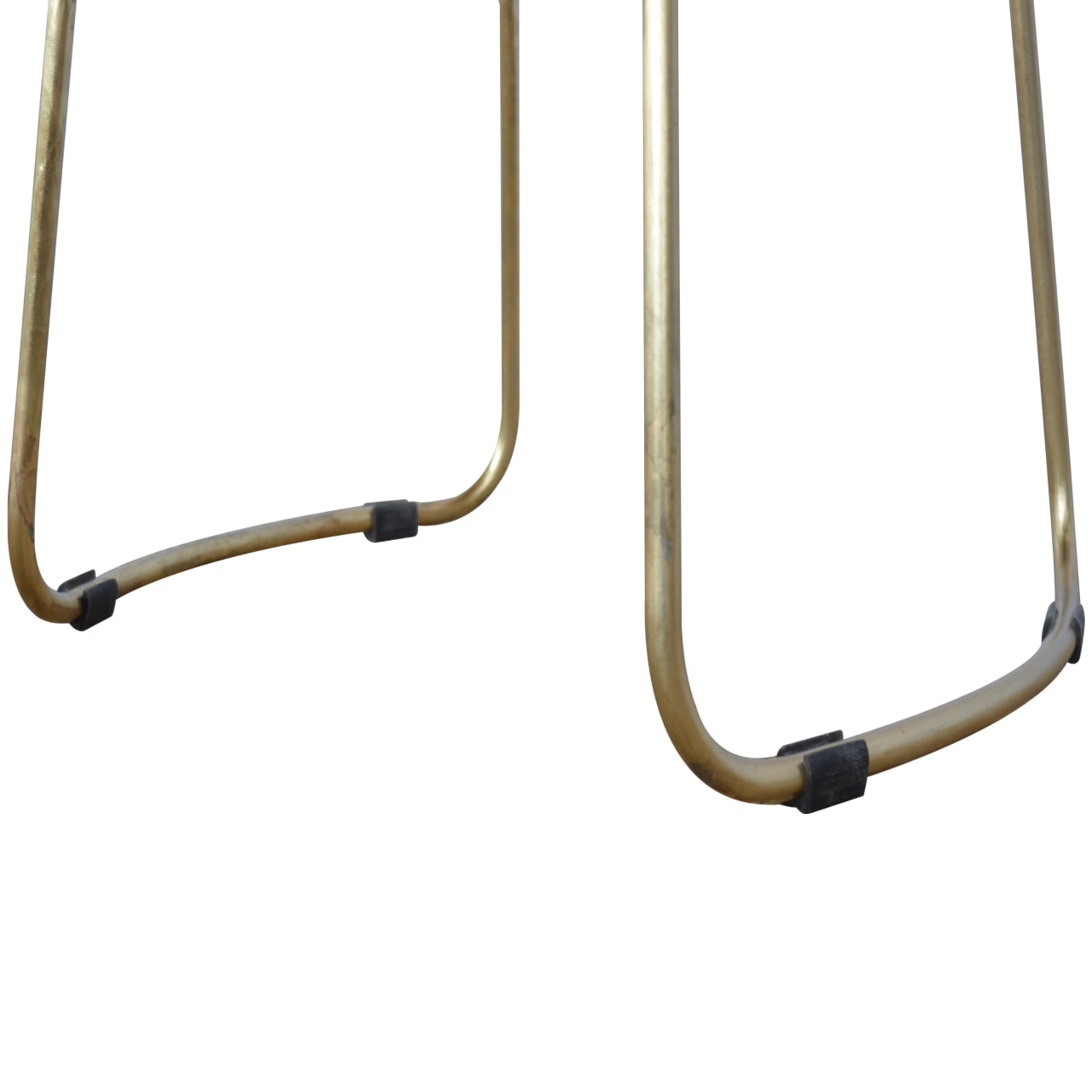 Solid Mango Wood Chestnut Finished Iron Based Gold Coloured Bar Stool - Image 6