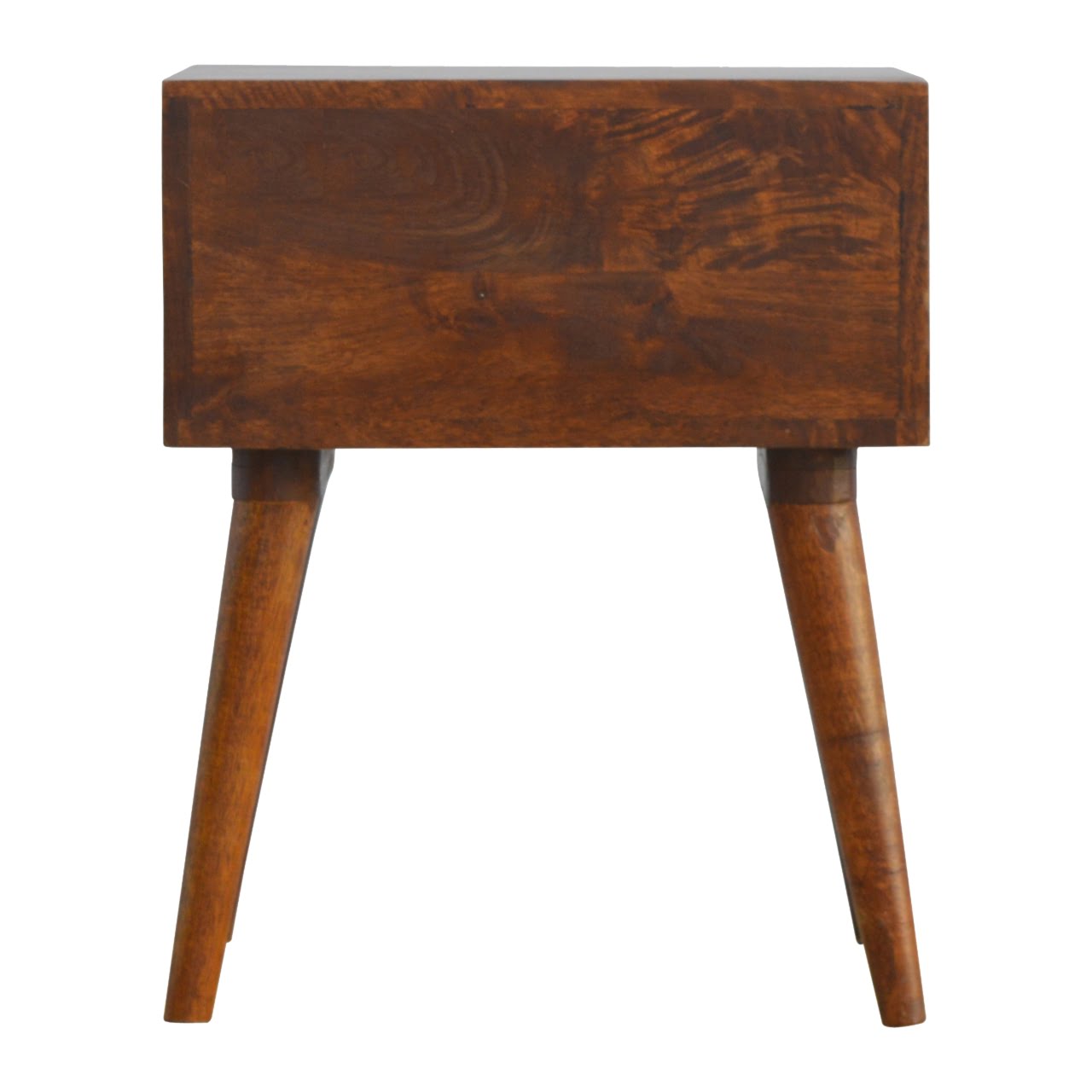 Solid Chestnut Finished Mango Wood Two Drawer Brass Inlay Cabinet1 - Image 9