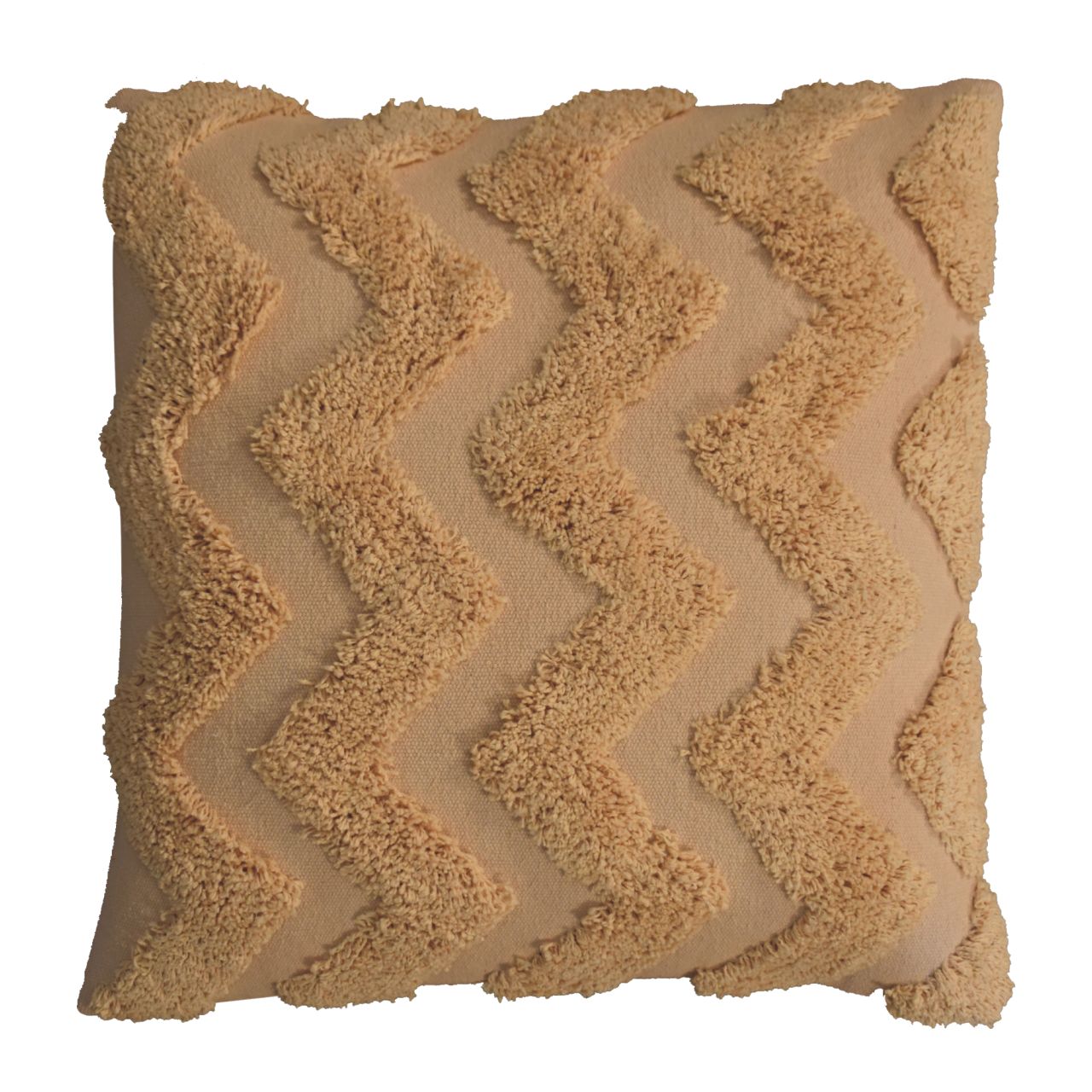 Solid Mango Wood Set of 2 Mustard Zig-zag Cushions - Image 3