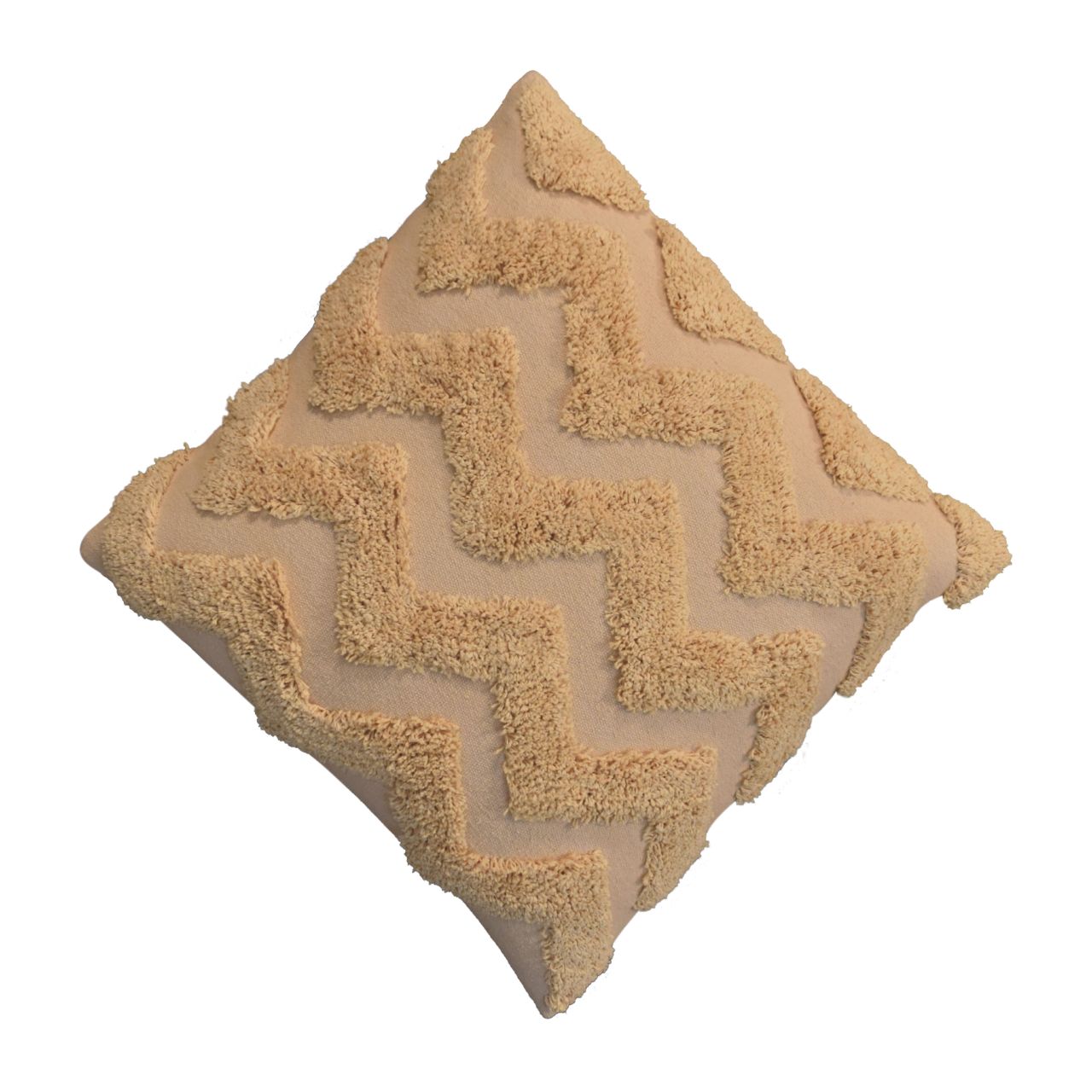 Solid Mango Wood Set of 2 Mustard Zig-zag Cushions - Image 4