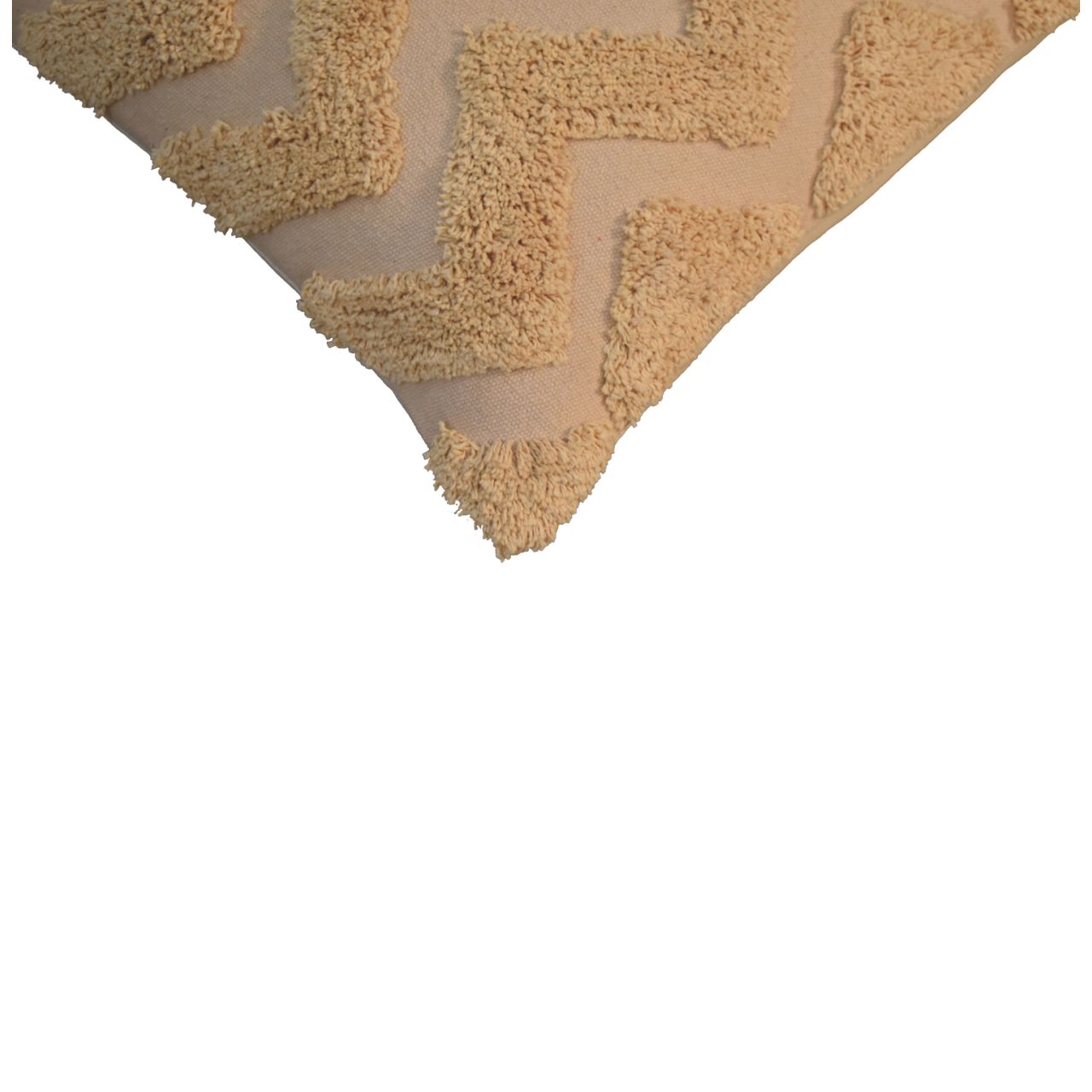 Solid Mango Wood Set of 2 Mustard Zig-zag Cushions - Image 5