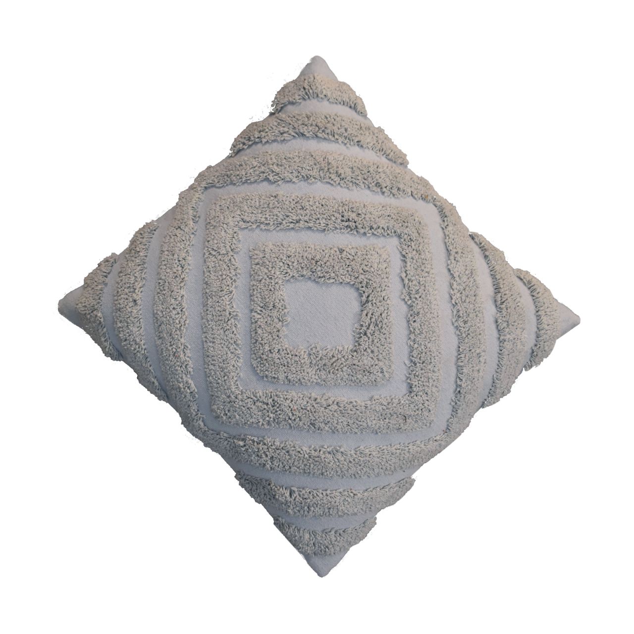 Solid Mango Wood Set of 2 Grey Diamond Cushions - Image 4