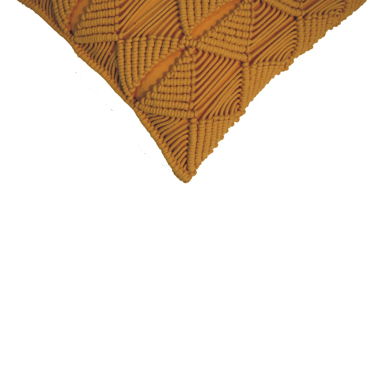 Solid Mango Wood Esmi Textured Cushion Set of 2 Mustard Coloured - Image 5