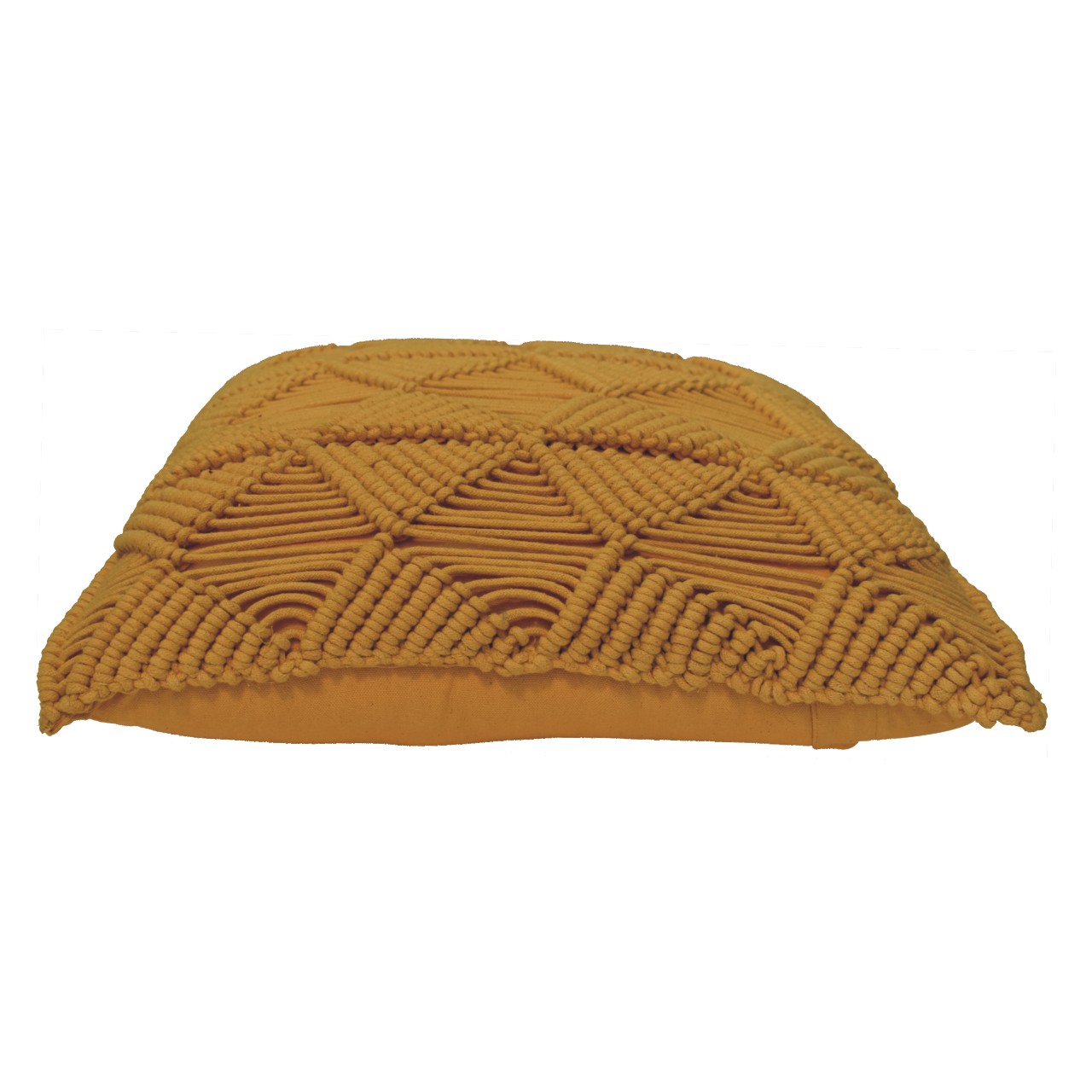 Solid Mango Wood Esmi Textured Cushion Set of 2 Mustard Coloured - Image 6