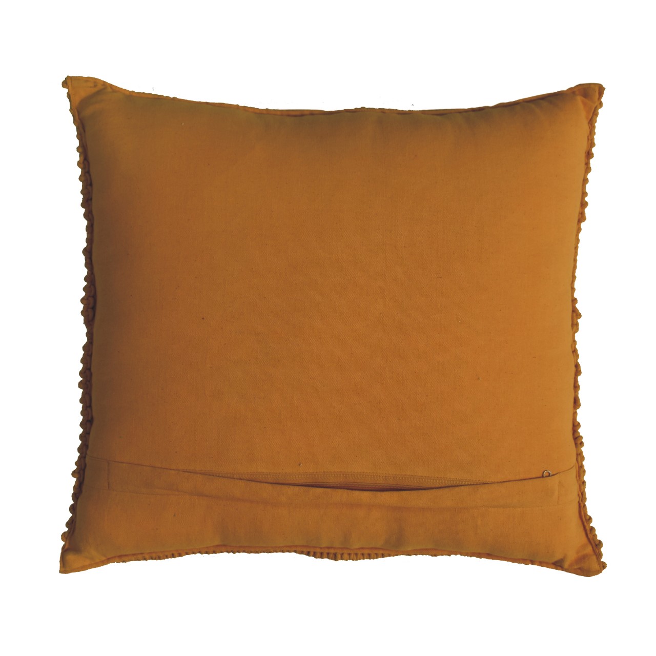Solid Mango Wood Esmi Textured Cushion Set of 2 Mustard Coloured - Image 7