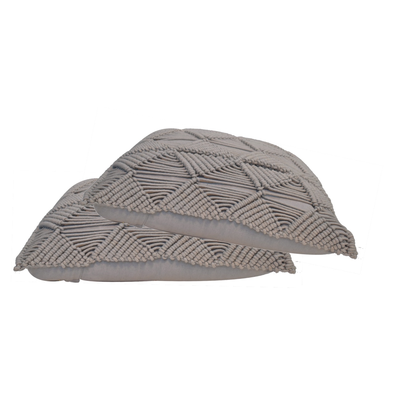 Solid Mango Wood Esmi Cushion Set of 2 - Grey - Image 3