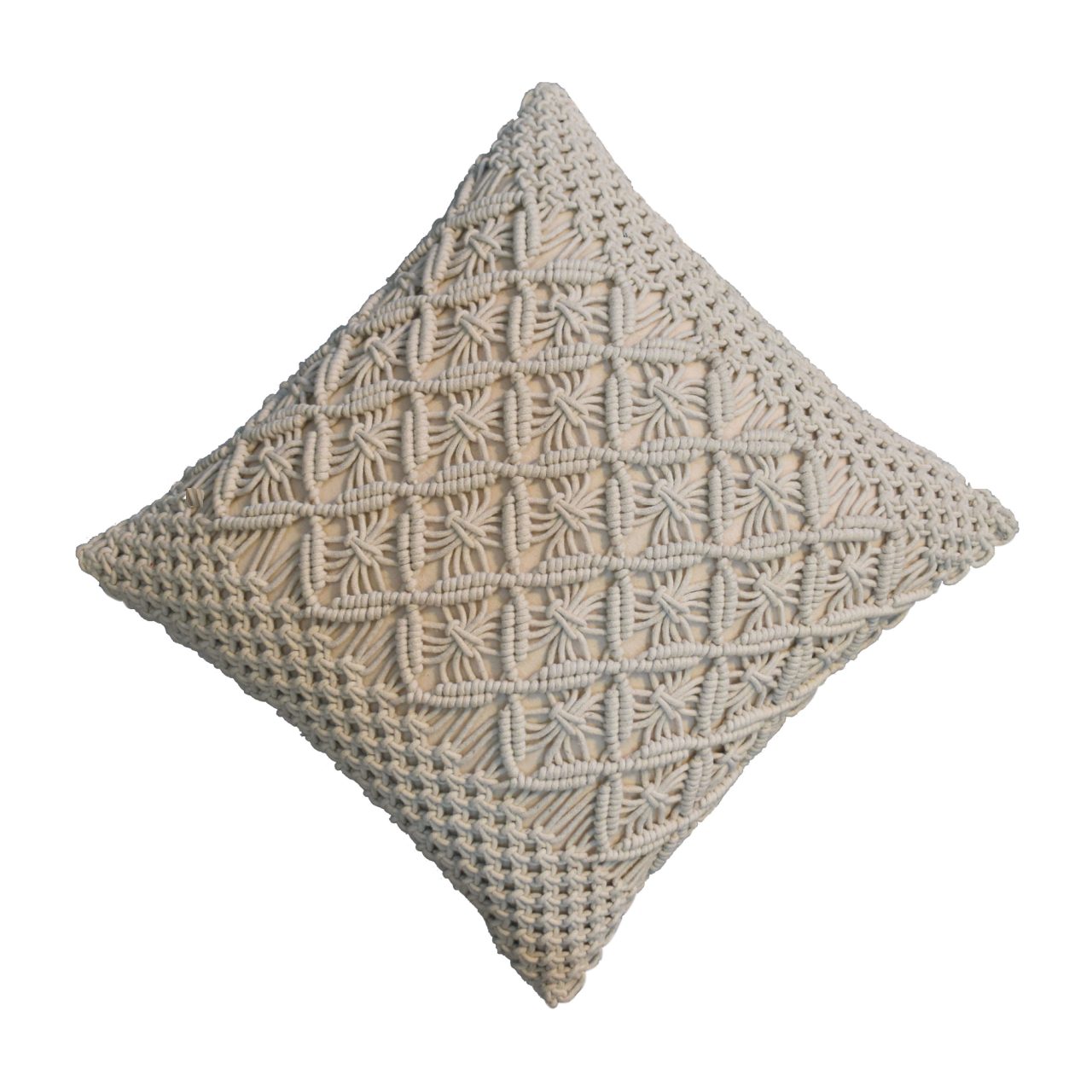 Solid Mango Wood Set of 2 Cream Lira Cushions - Image 5