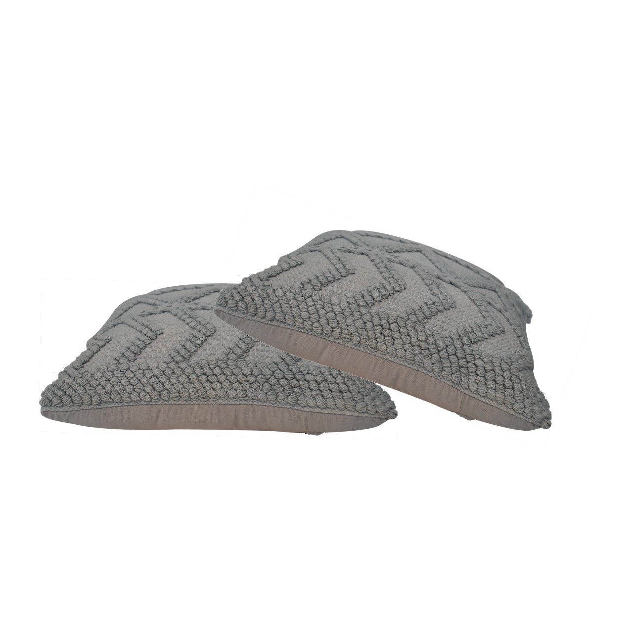 Solid Mango Wood Set of 2 Grey Alda Cushions - Image 2