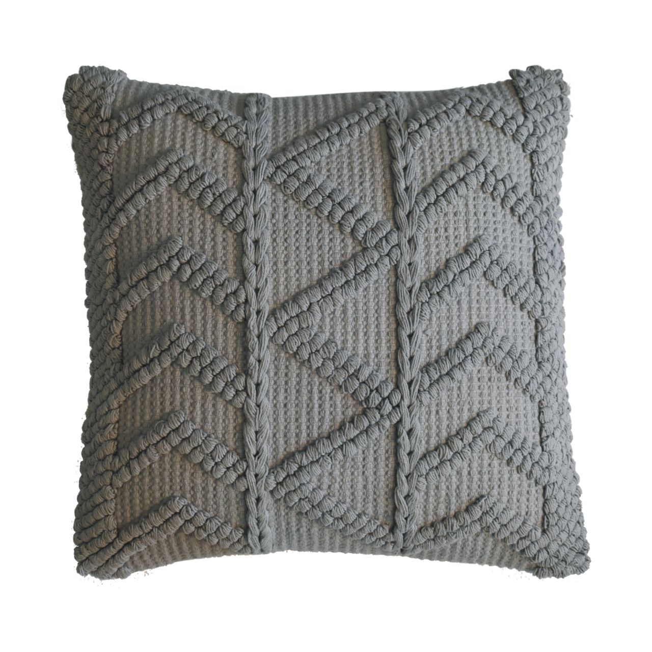 Solid Mango Wood Set of 2 Grey Alda Cushions - Image 3