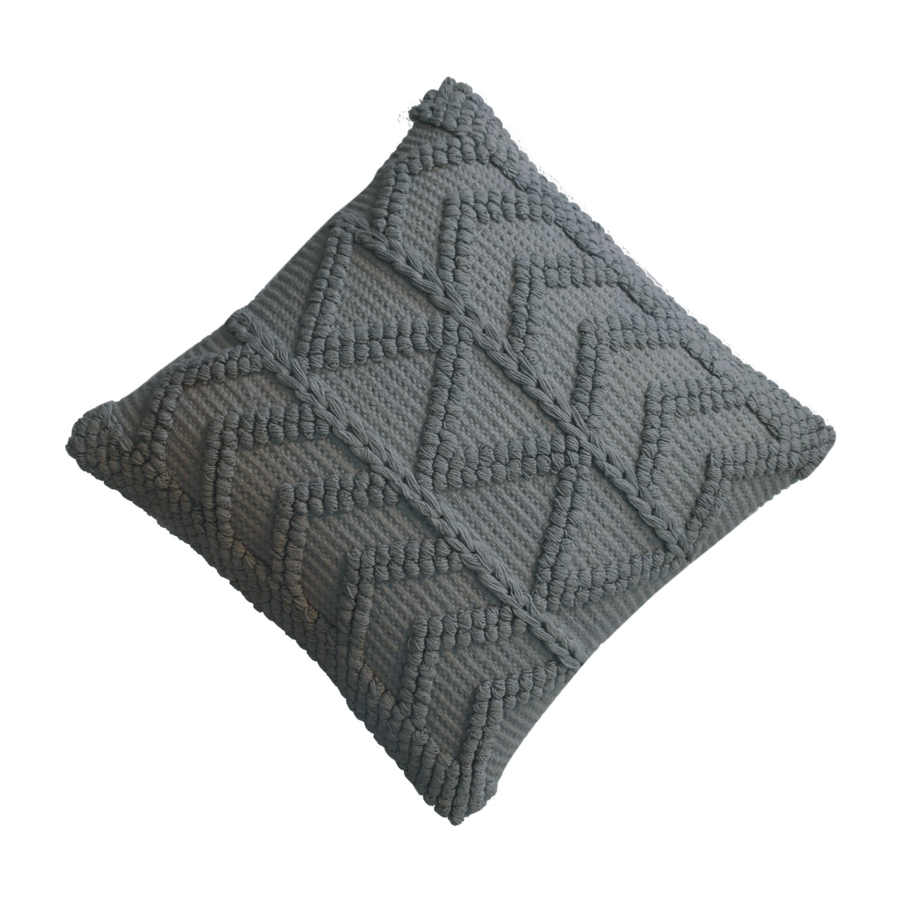 Solid Mango Wood Set of 2 Grey Alda Cushions - Image 4