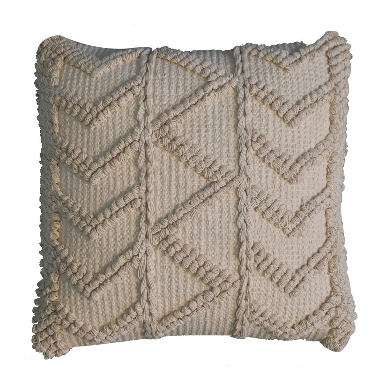 Solid Mango Wood Alda Cushion Set of 2 - Cream - Image 3