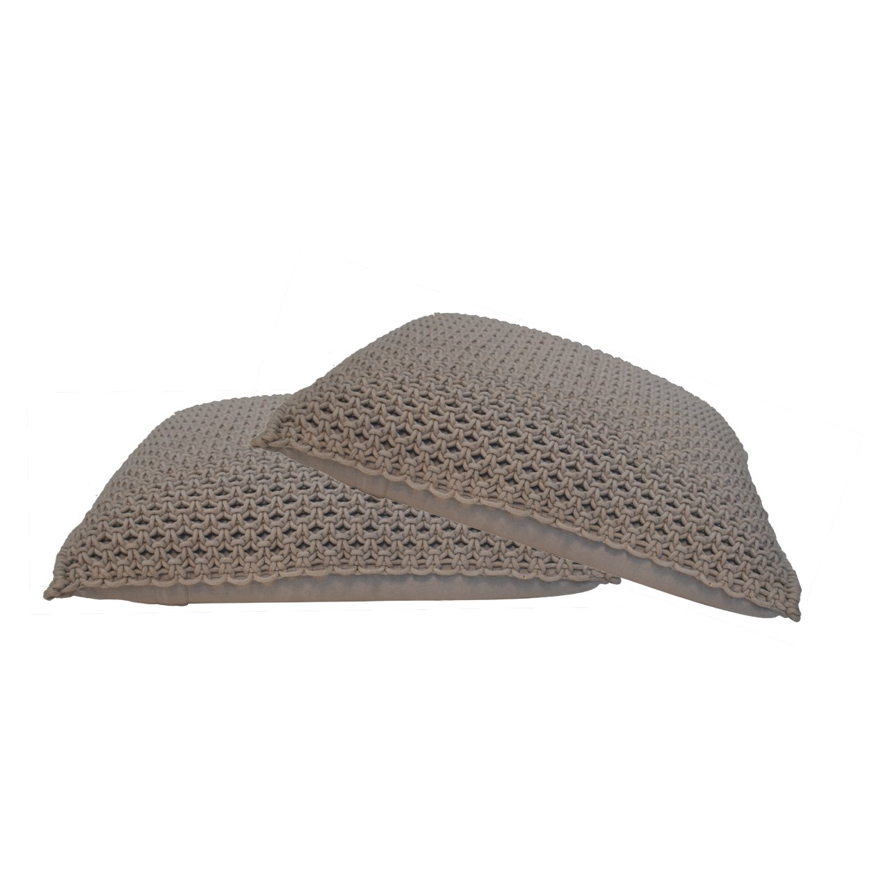 Solid Mango Wood Set of 2 Grey Myra Cushions - Image 2
