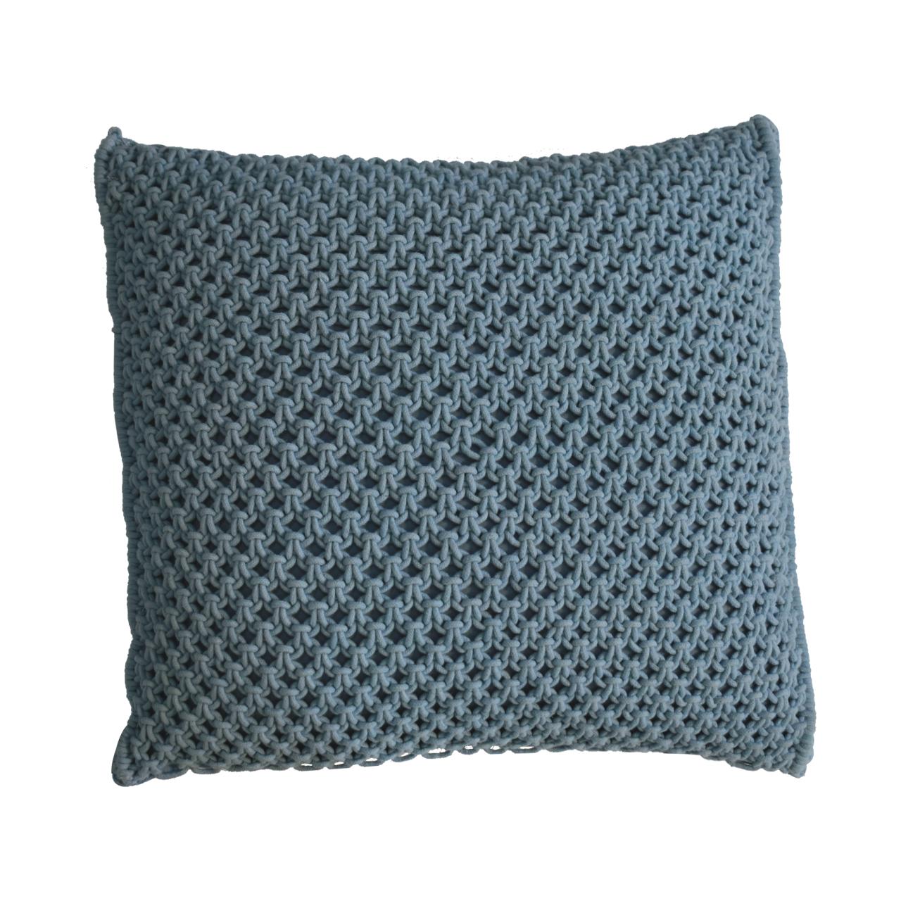 Solid Mango Wood Set of 2 Blue Myra Cushions - Image 2