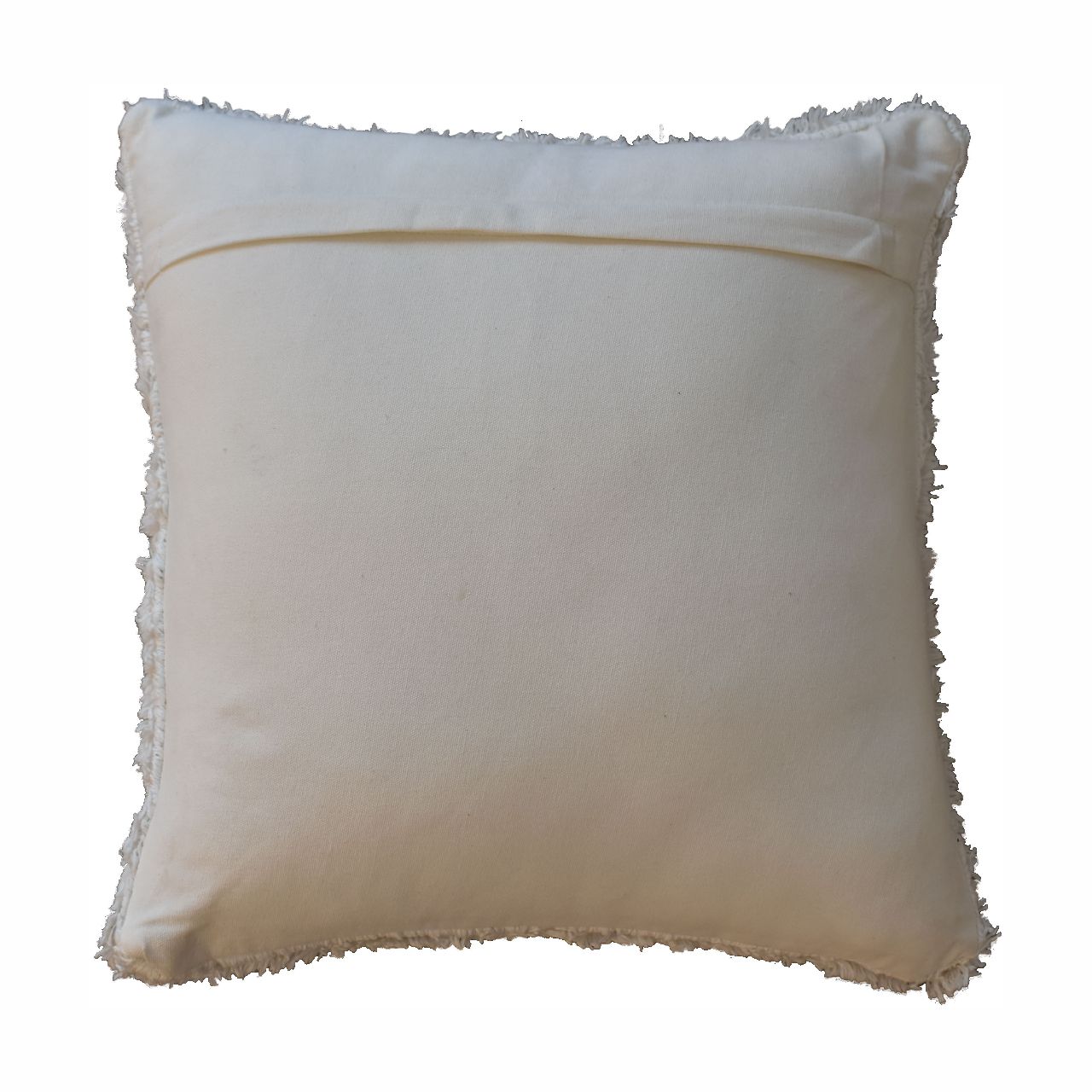 Solid Mango Wood Set of 2 Cream Fluffy Cushions - Image 7