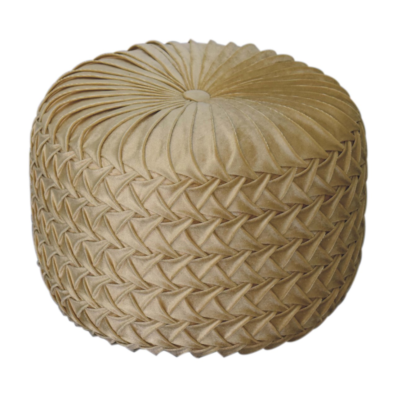 Solid Mango Wood Ochre Hart Pouffe - Image 2