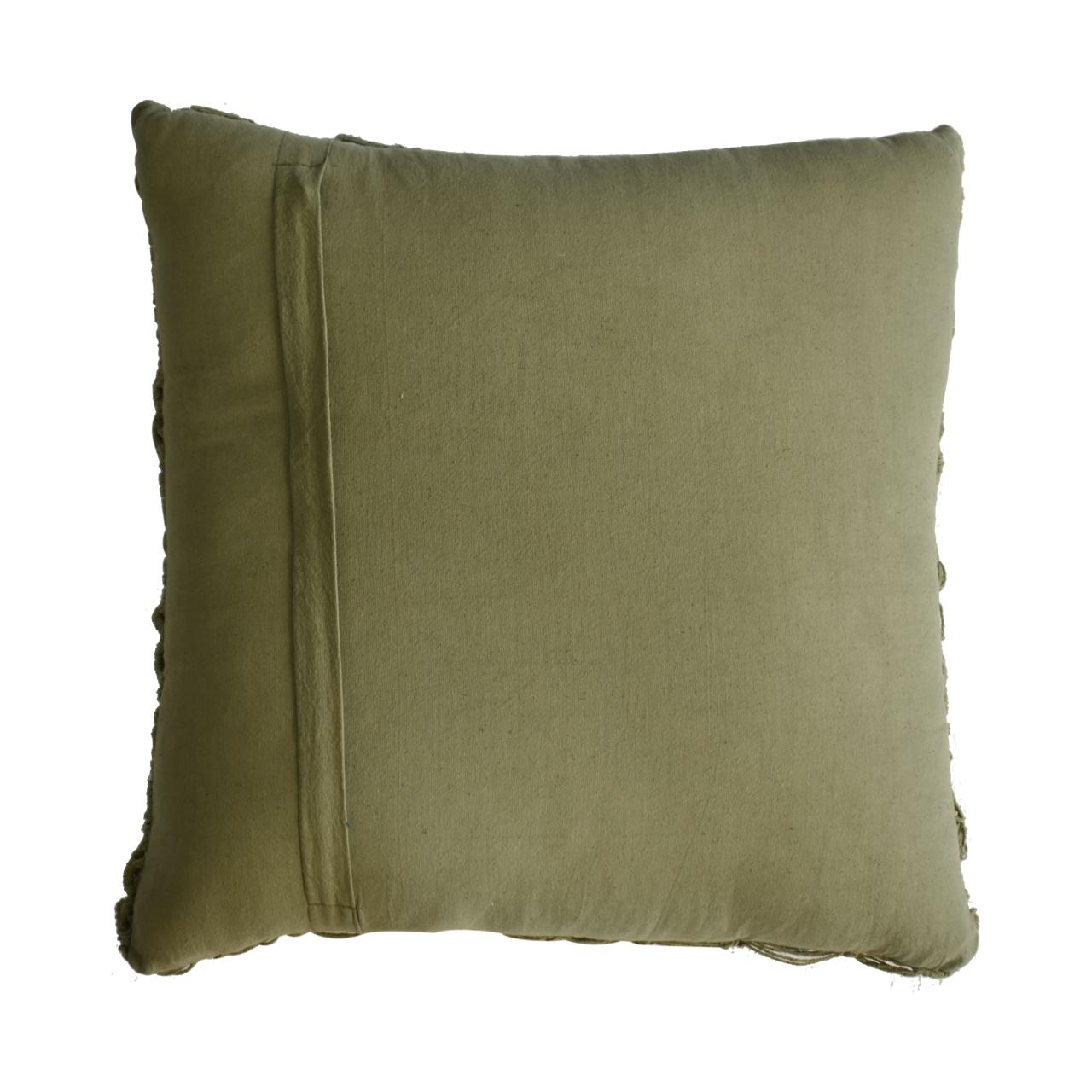 Solid Mango Wood Set of 2 Green Cotton Maura Filled Cushions - Image 7