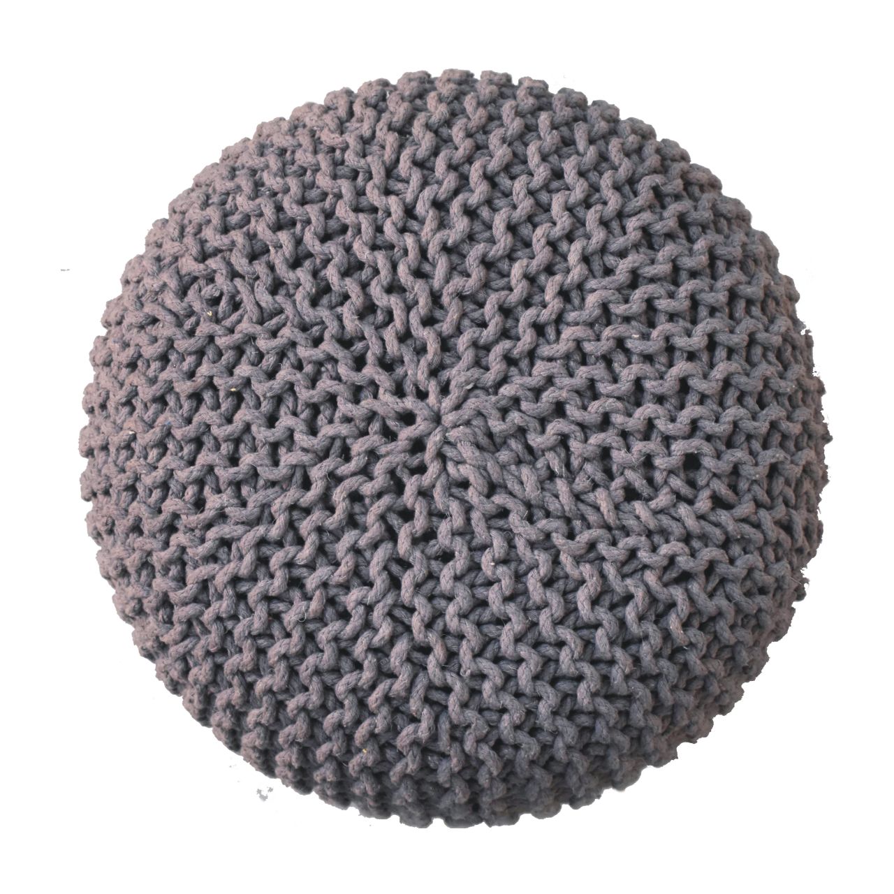 Solid Mango Wood Oak Finished Keeva Grey Woven Round Footstool - Image 3