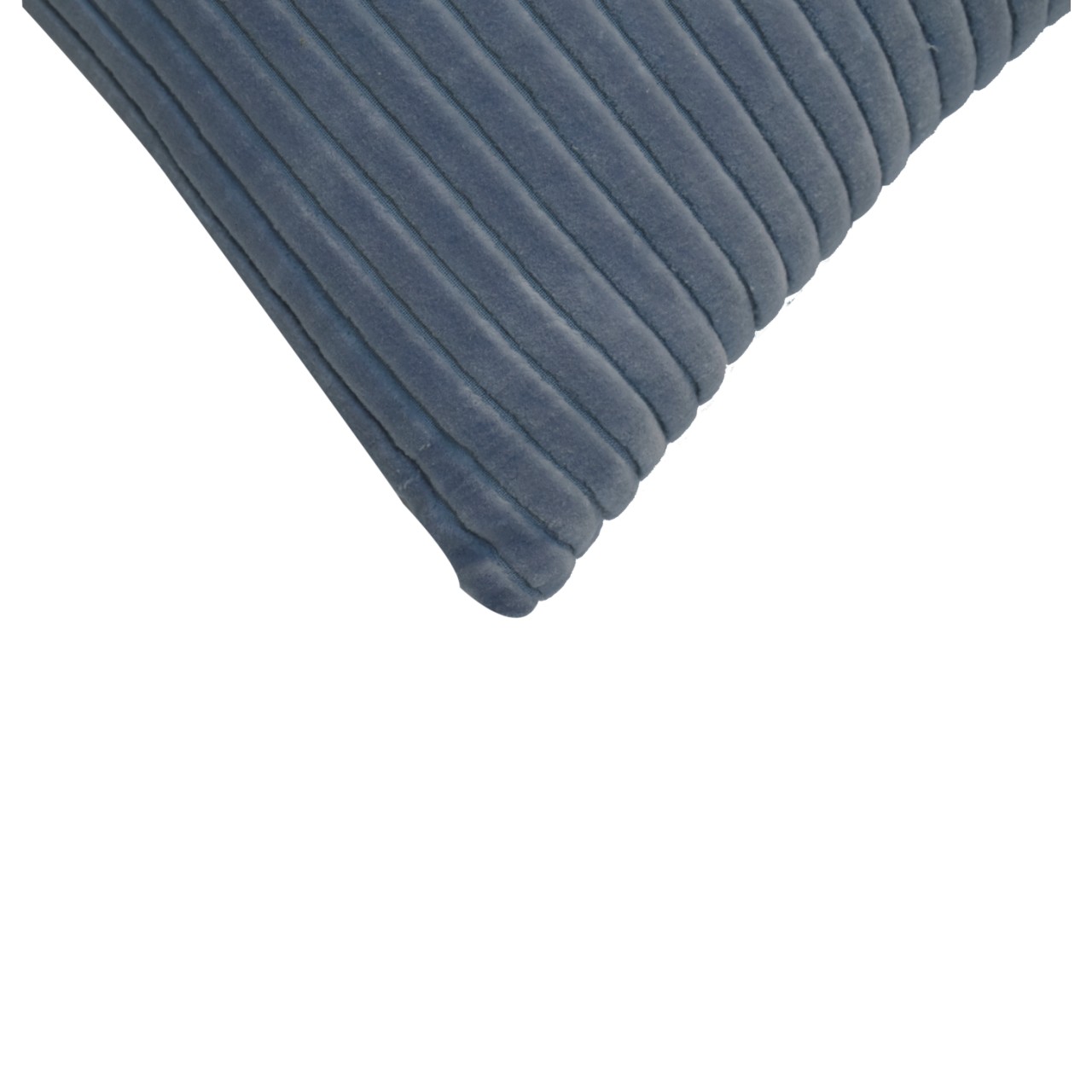 Solid Mango Wood Set of 2 Ribbed Grey Cushions - Image 5
