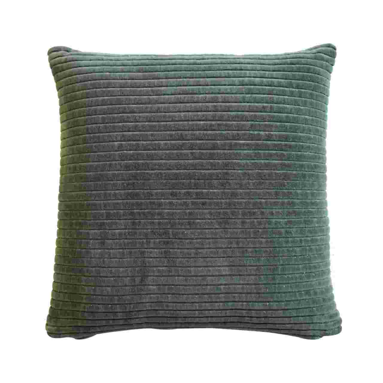 Solid Mango Wood Set of 2 Ribbed Green Cushions - Image 3