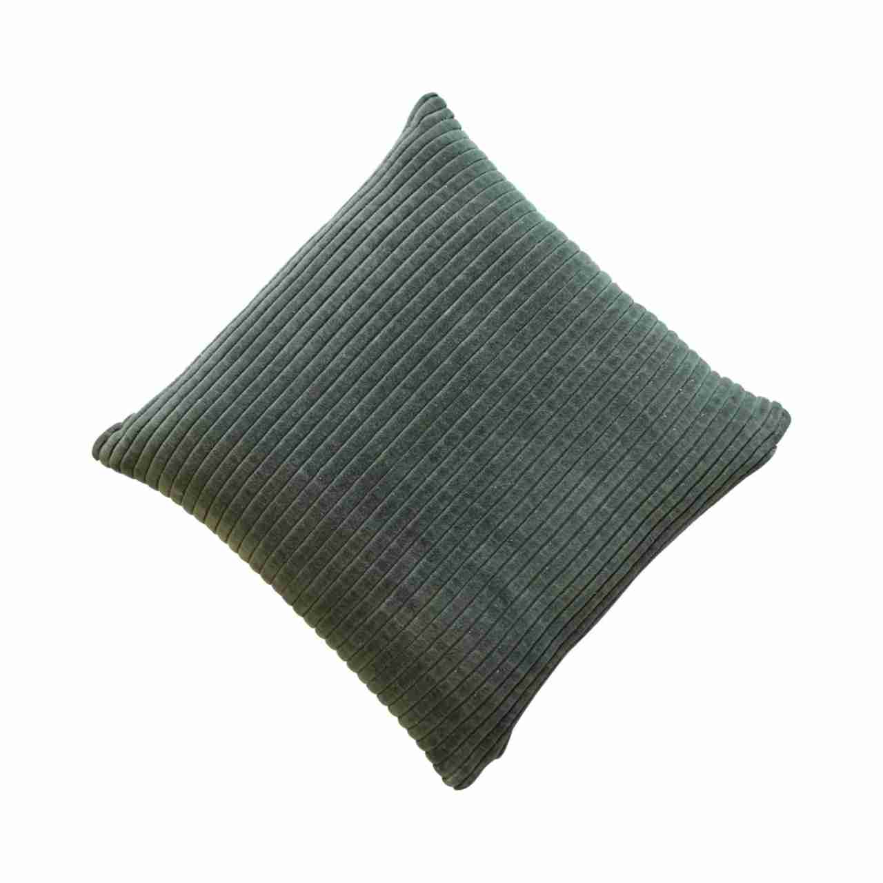 Solid Mango Wood Set of 2 Ribbed Green Cushions - Image 4