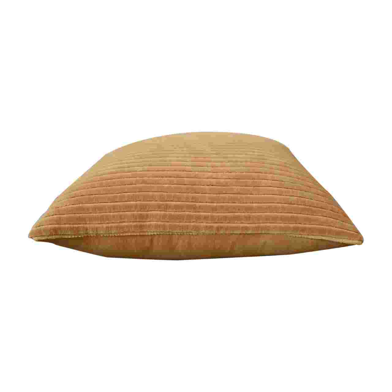 Solid Mango Wood Ribbed Mustard Cushion Set of 2 - Image 6