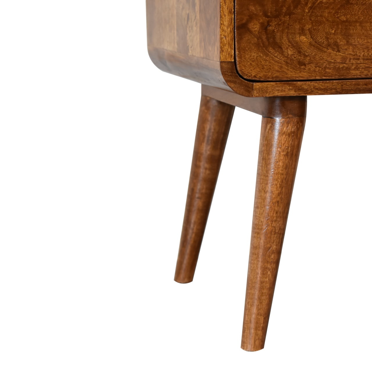 Solid Mango Wood Curved Chestnut Bedside - Image 7