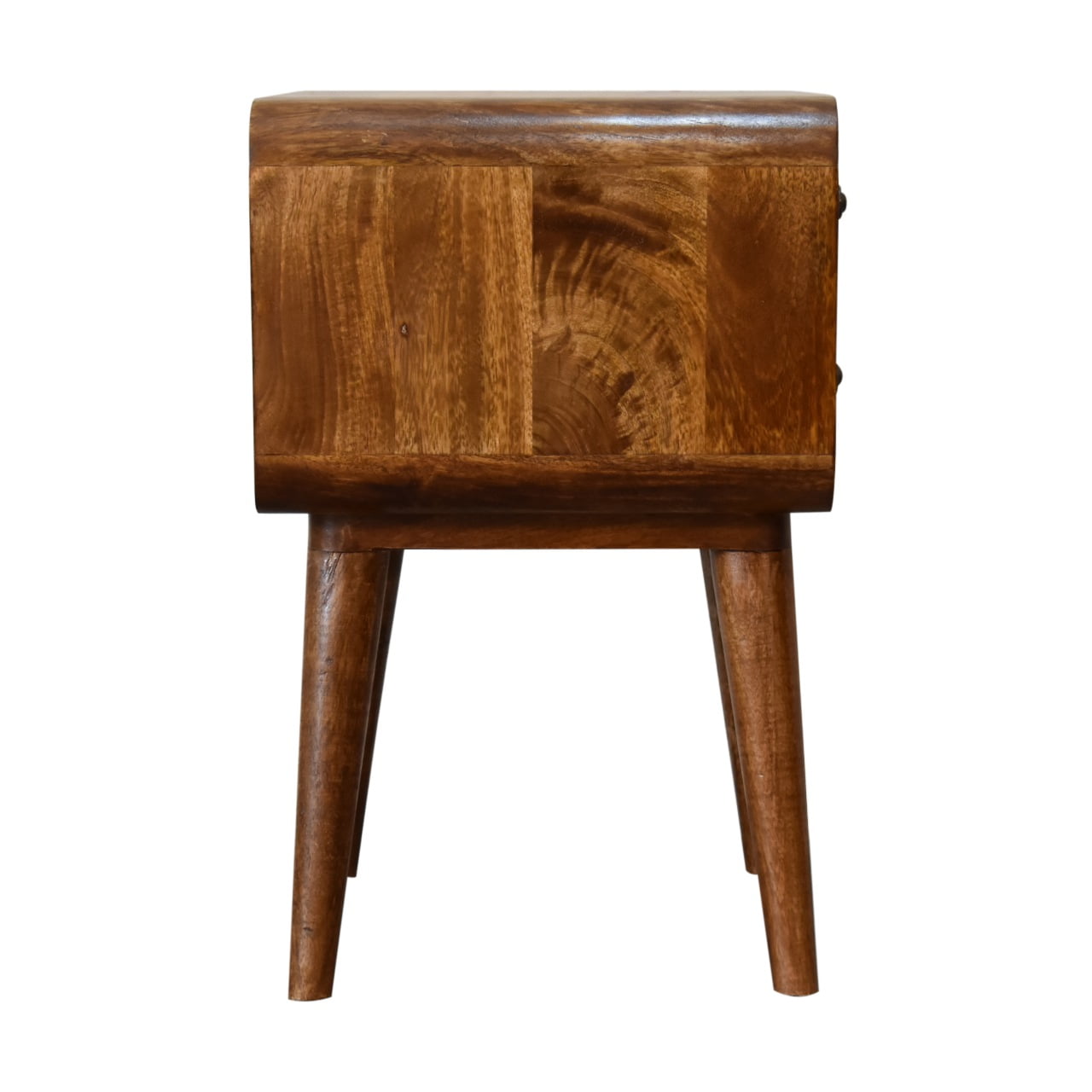 Solid Mango Wood Curved Chestnut Bedside - Image 8