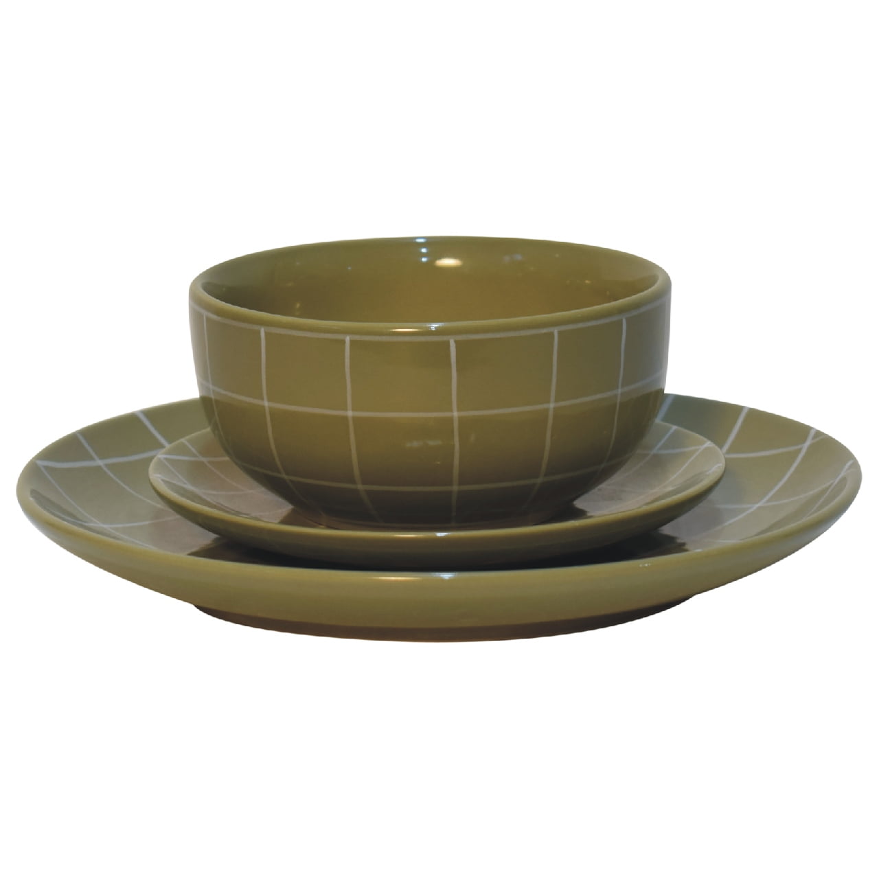 Solid Mango Wood Olive Green 12 Piece Dahlia Plate Set - Image 5