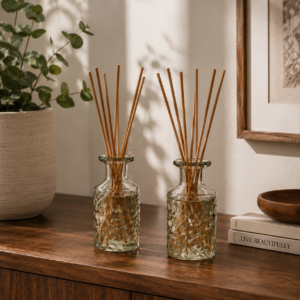 Solid Mango Wood Lavender & Oudh Diffuser Set