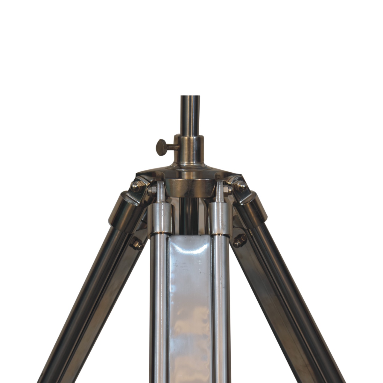 Solid Mango Wood Chrome Tripod Lamp - Image 5