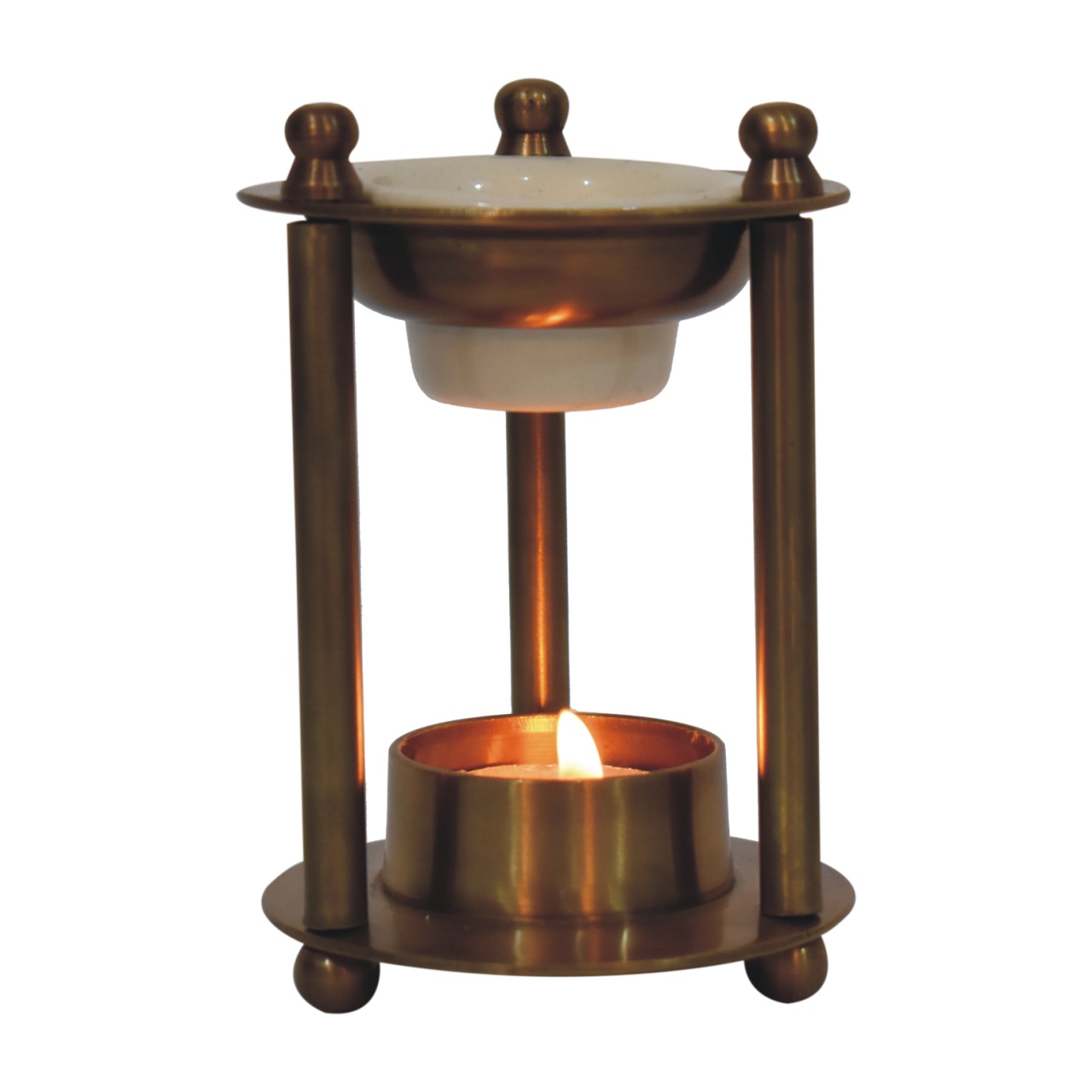 Solid Mango Wood Brass Antique Burner Set Jasmine, Cinnamon, Citronella - Image 4