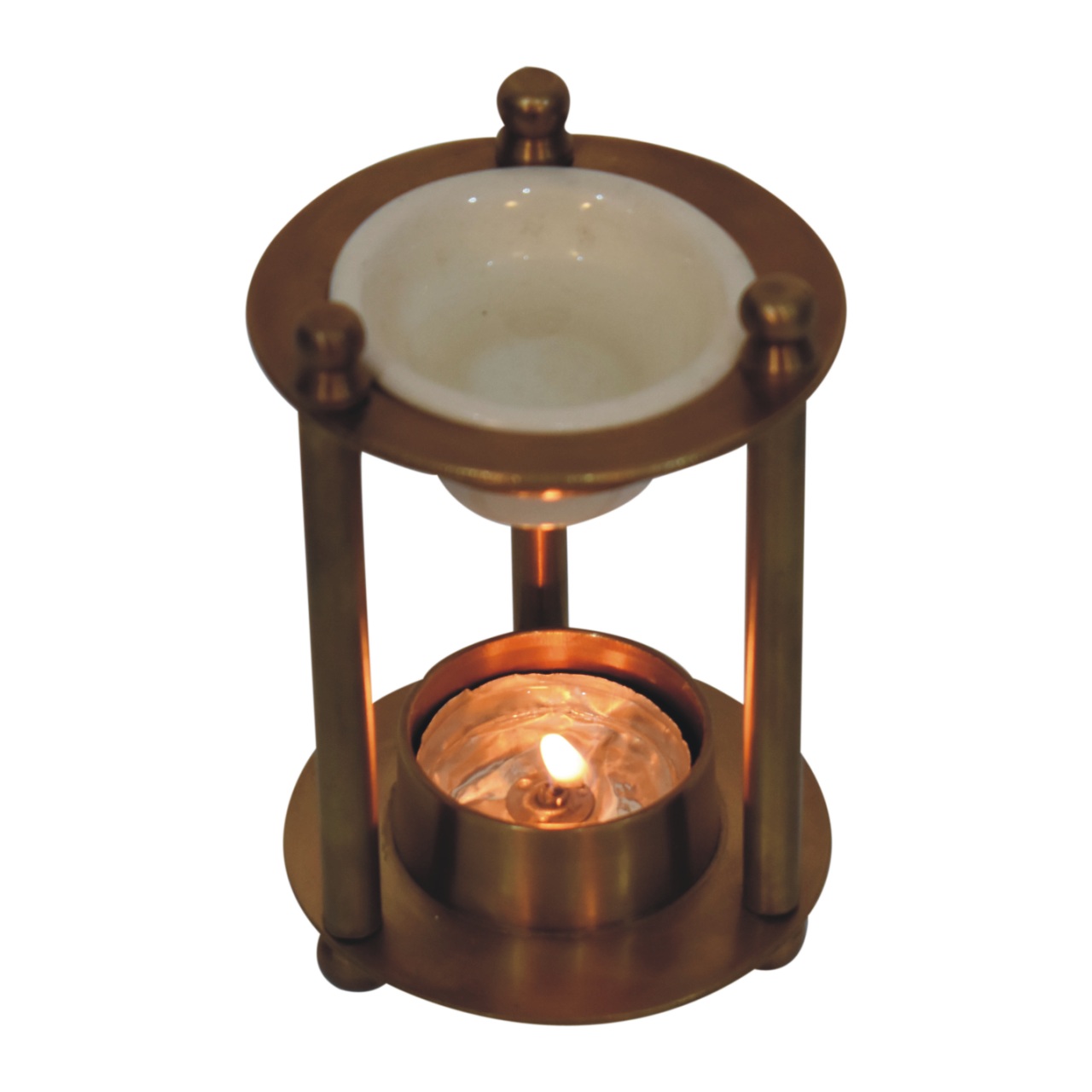 Solid Mango Wood Brass Antique Burner Set Jasmine, Cinnamon, Citronella - Image 3