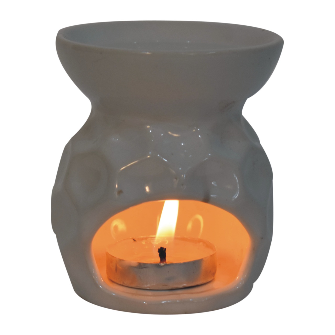 Solid Mango Wood Taya White Oil Burner Set - Image 2