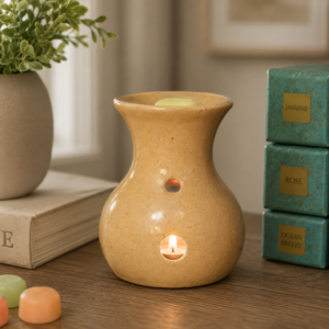 Solid Mango Wood Taya Beige 6 Melts Wax Melter Set (Summer)