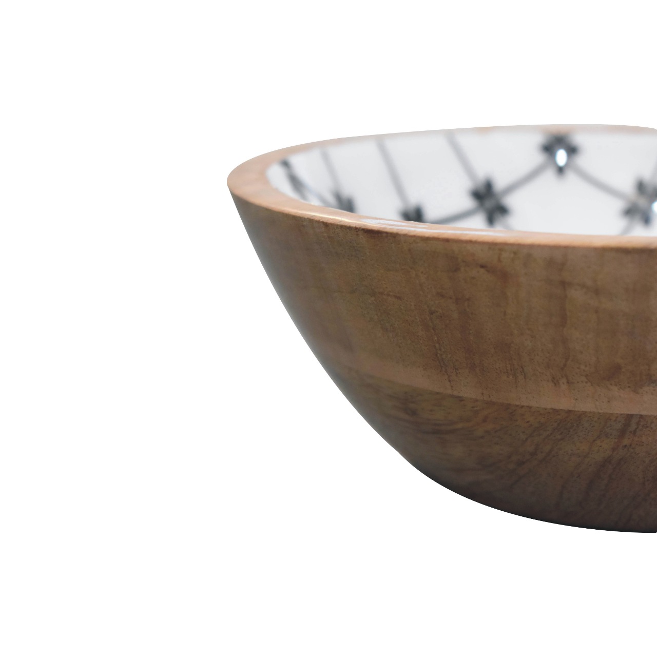Solid Mango Wood 2x Lacquered Flower Bowl Set - Image 4