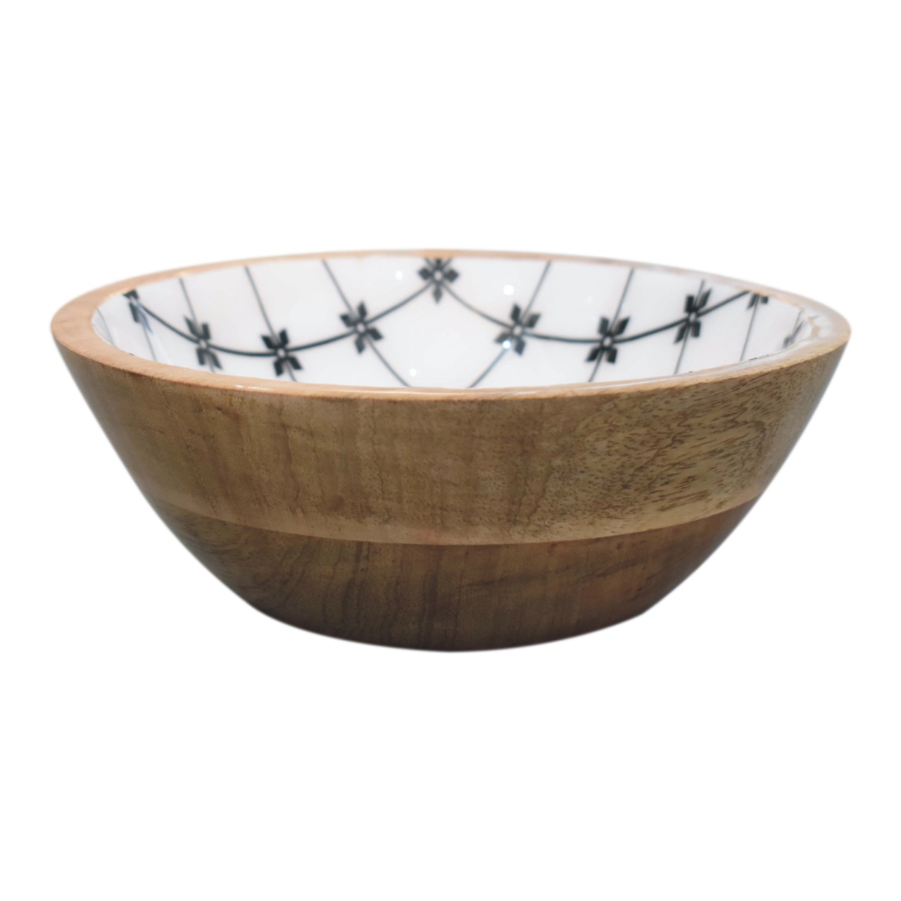 Solid Mango Wood 2x Lacquered Flower Bowl Set - Image 5