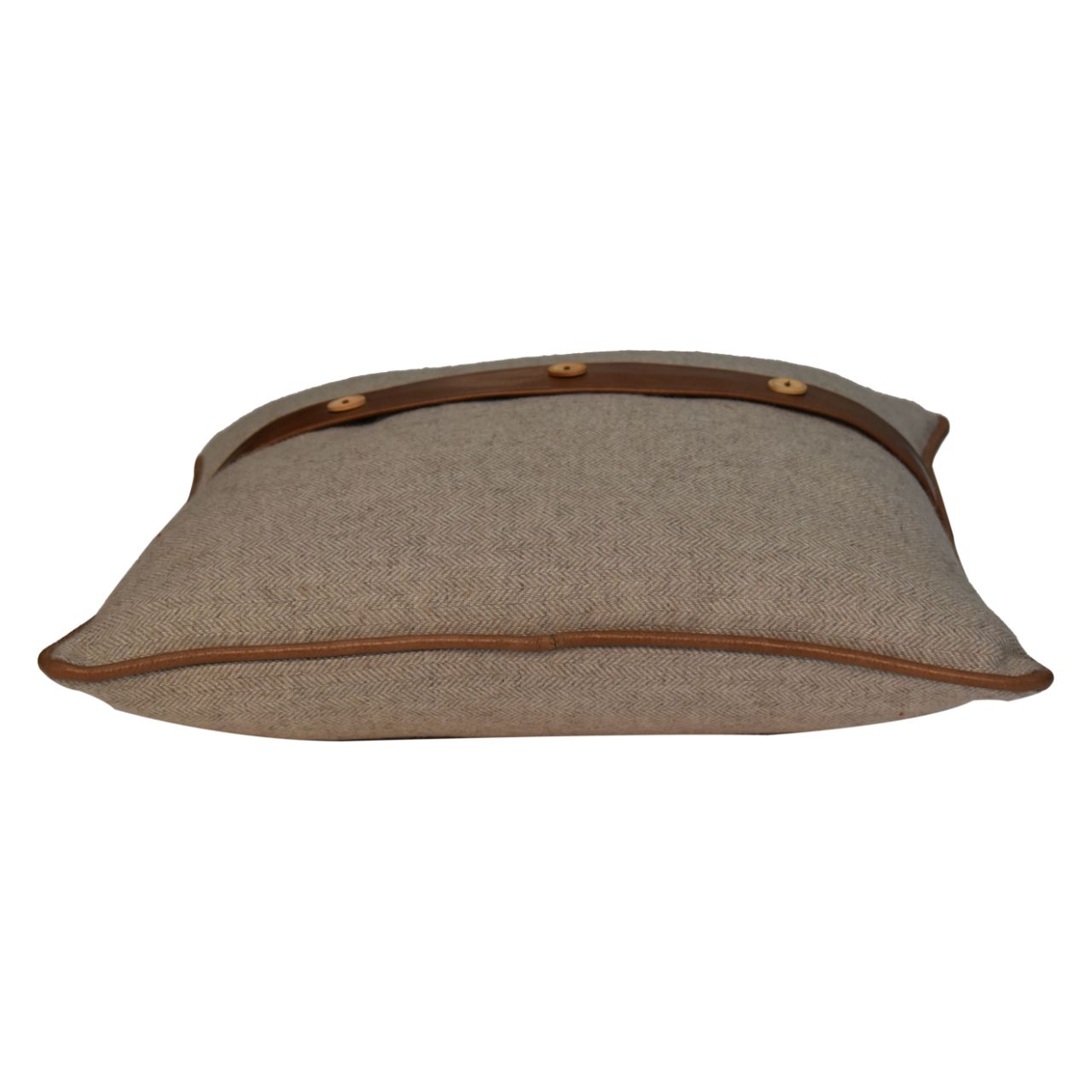 Solid Mango Wood Quin Leather Sand Cushion Set of 2 - Image 5