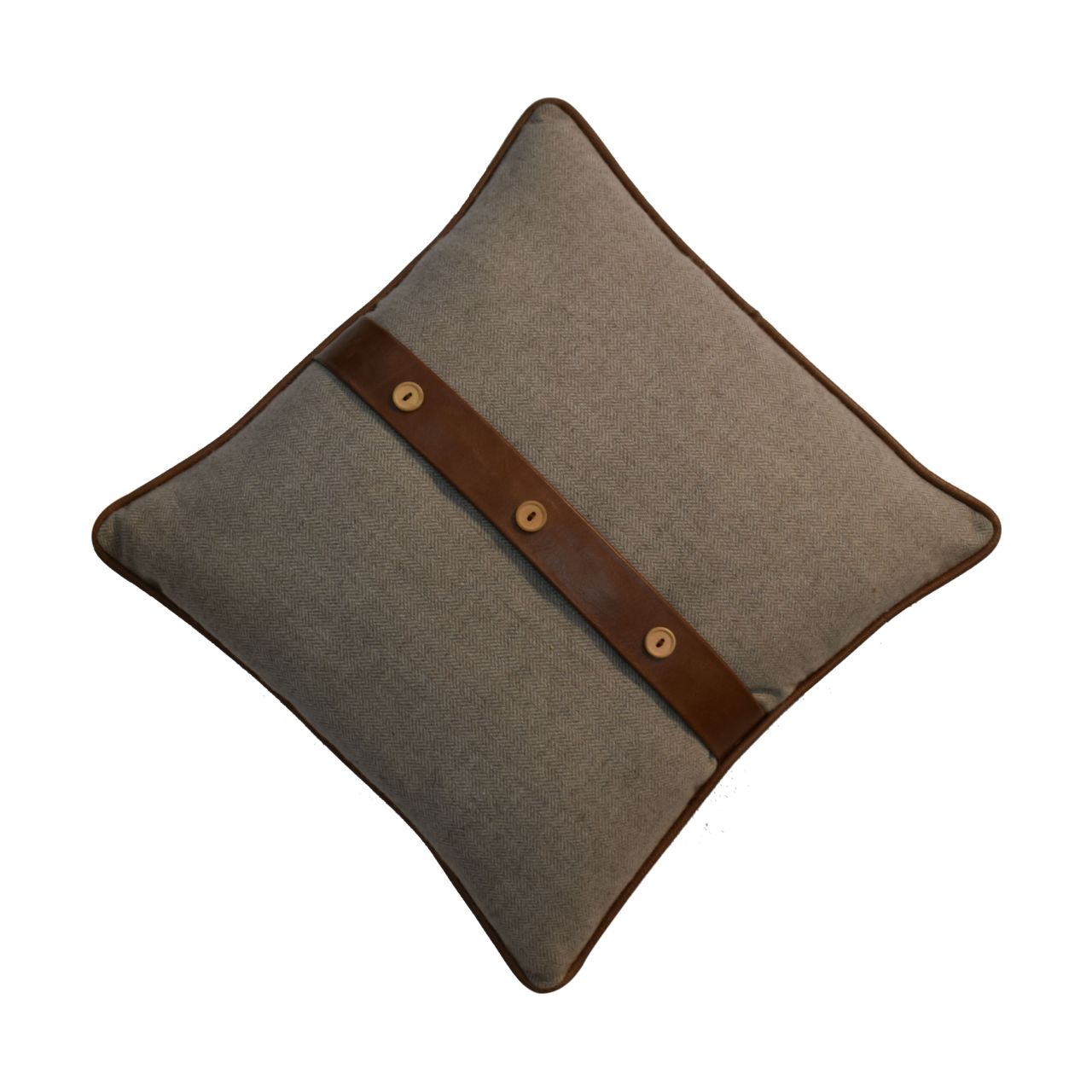 Solid Mango Wood Quin Leather Sand Cushion Set of 2 - Image 6
