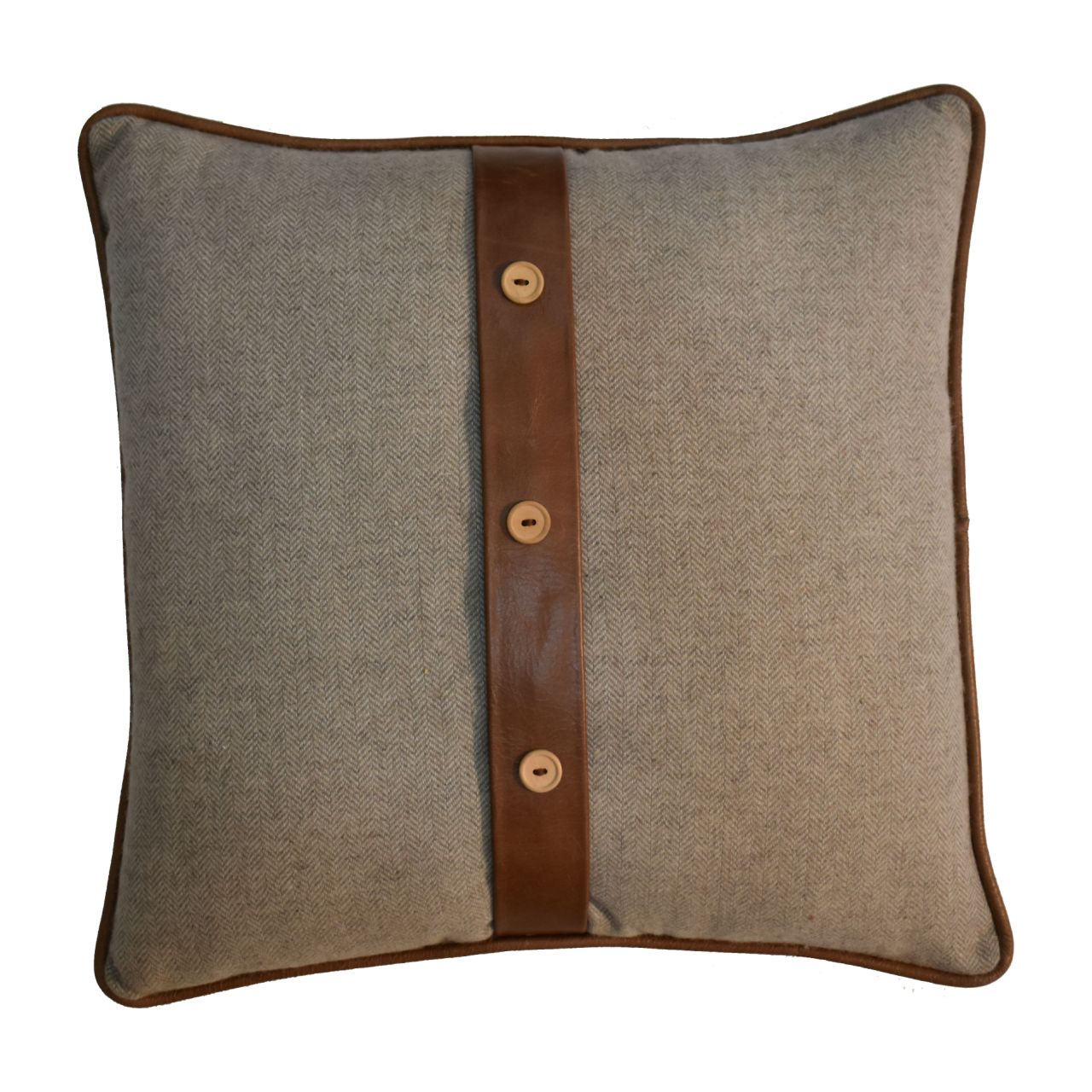 Solid Mango Wood Quin Leather Sand Cushion Set of 2 - Image 7