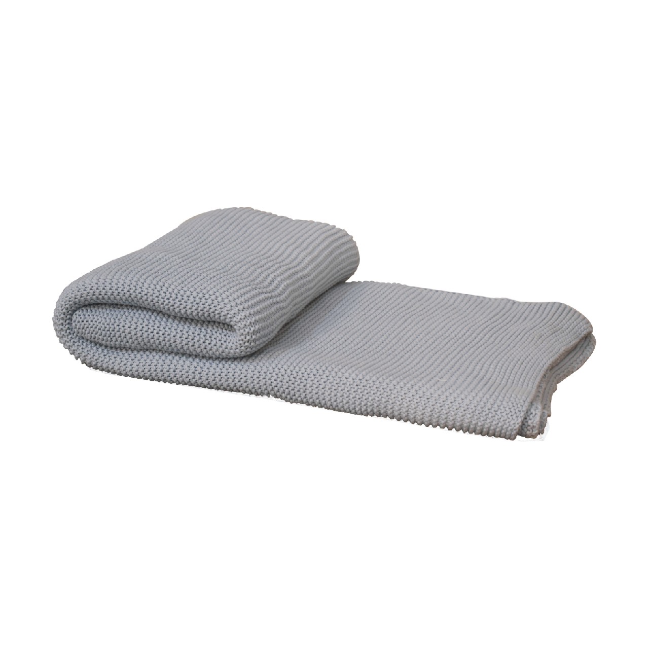 Solid Mango Wood Double Blue Knit Throw - Image 3