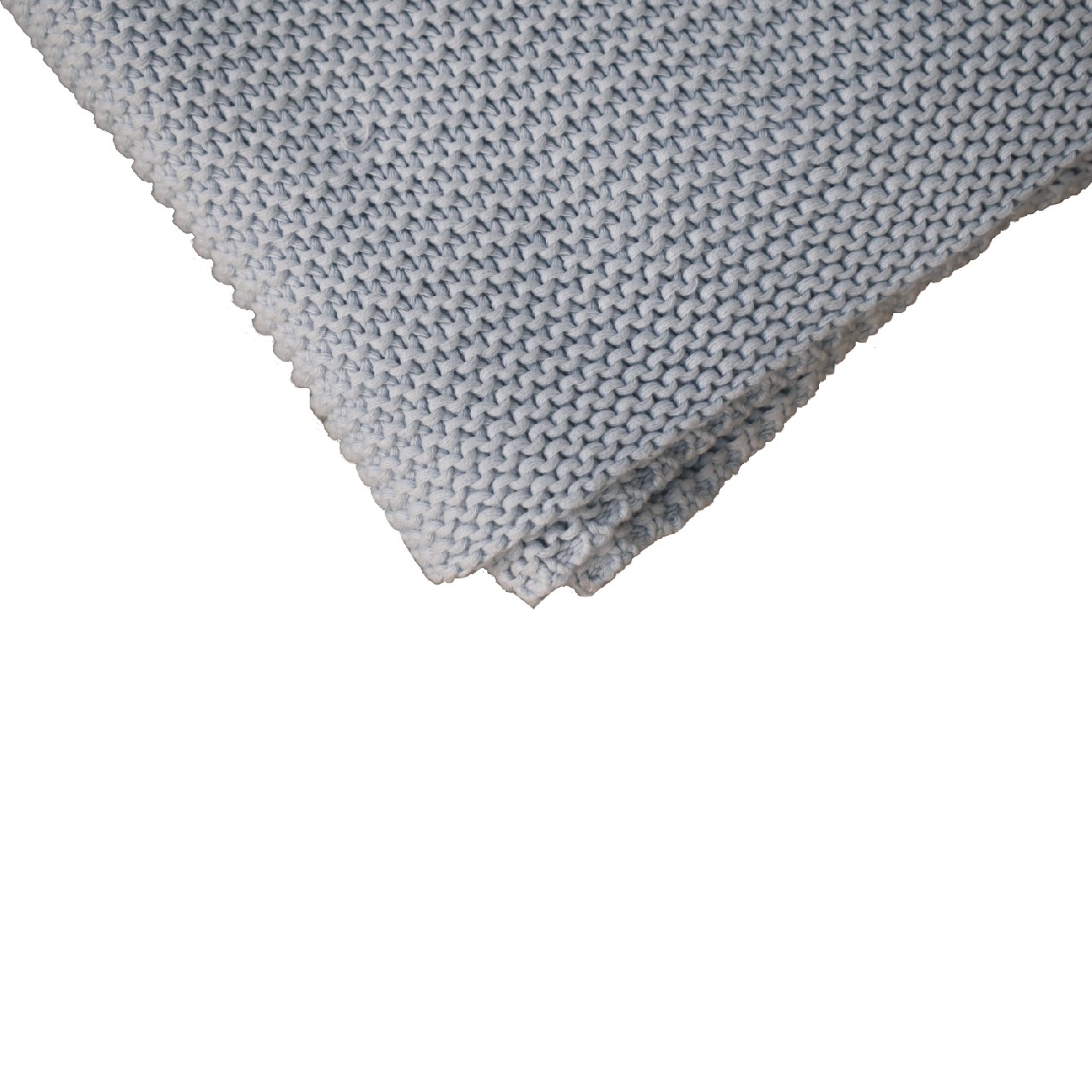 Solid Mango Wood Double Blue Knit Throw - Image 5