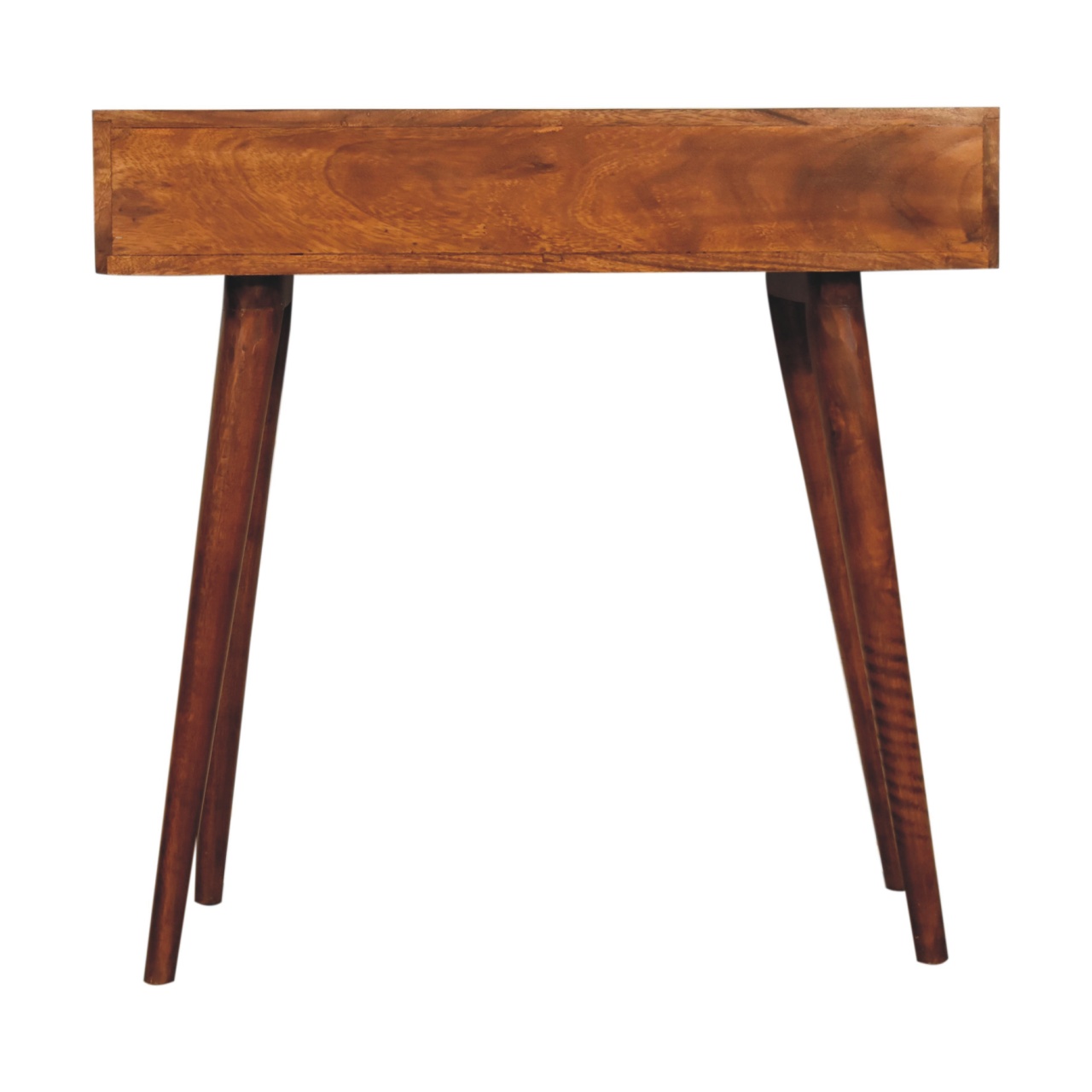 Solid Mango Wood Chestnut Finished Pineapple Carved 2 Drawer Console Table - Image 8