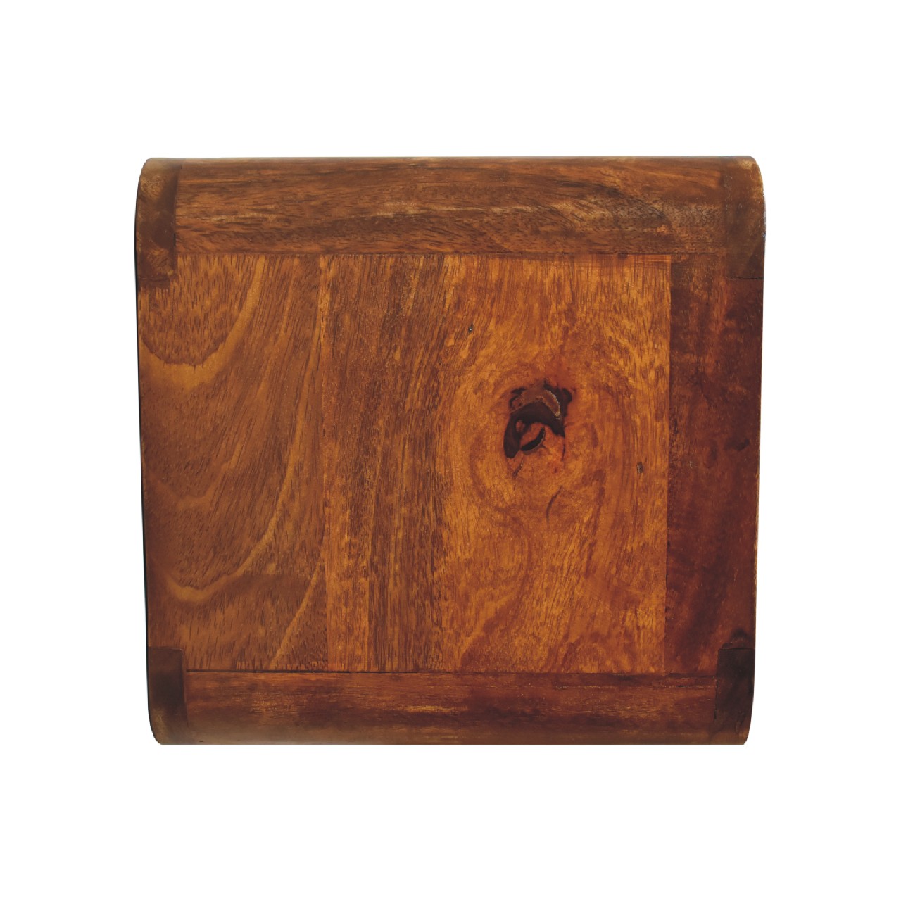 Solid Mango Wood Chestnut Finished 2 Drawer Floating Mini Bedside - Image 7
