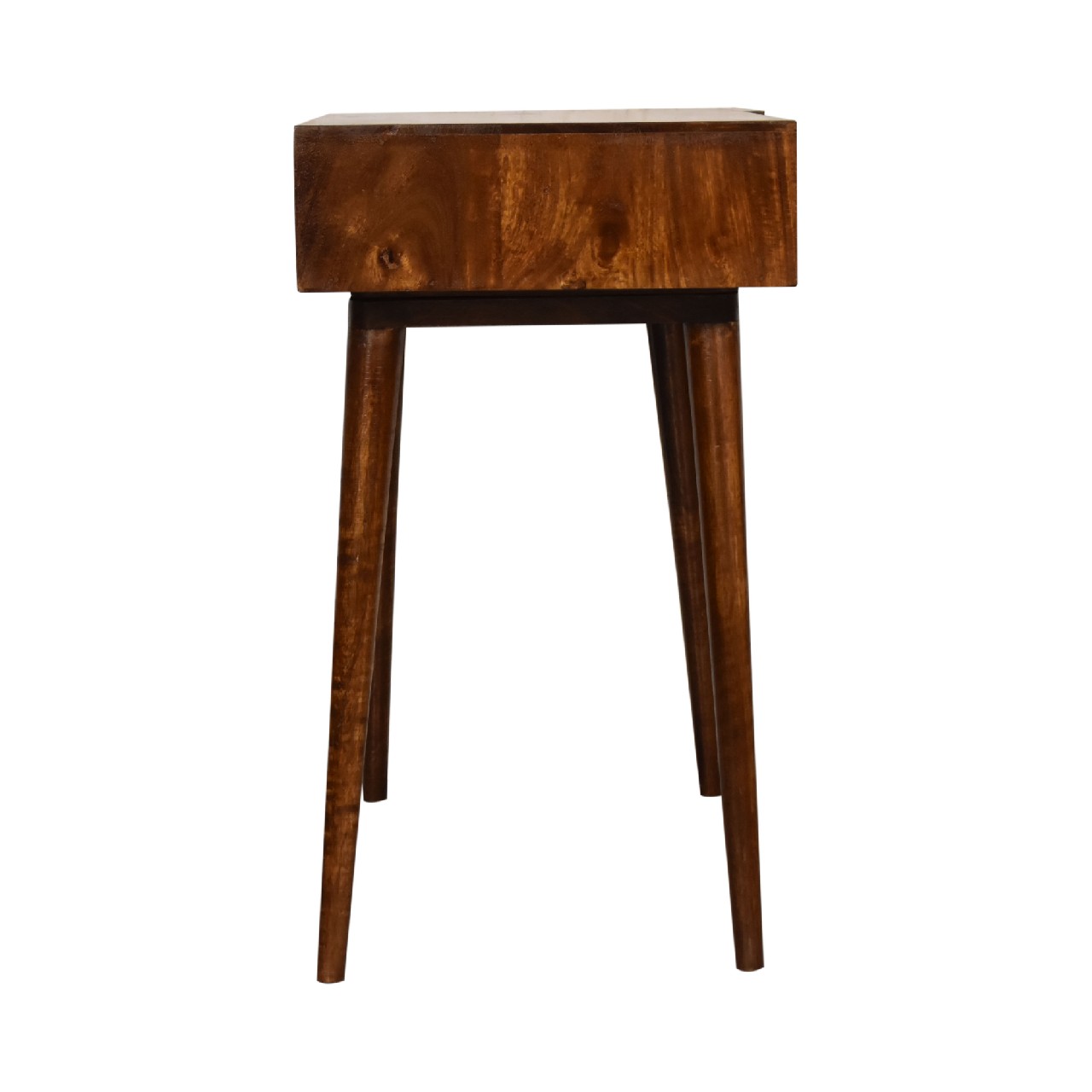 Solid Mango Wood Chestnut Finished Lille 1 Drawer 1 Slot Writing Desk - Image 8