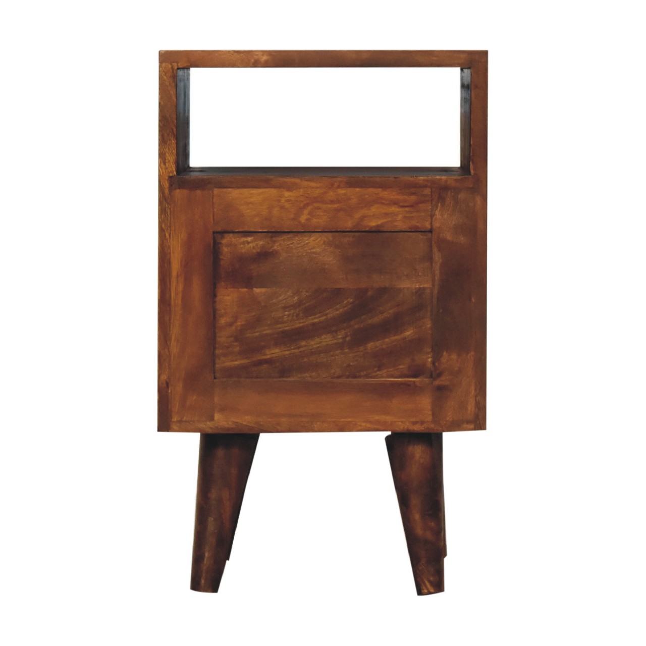 Solid Mango Wood Chestnut Finished 2 Drawer 1 Slot Mini Classic Bedside - Image 9